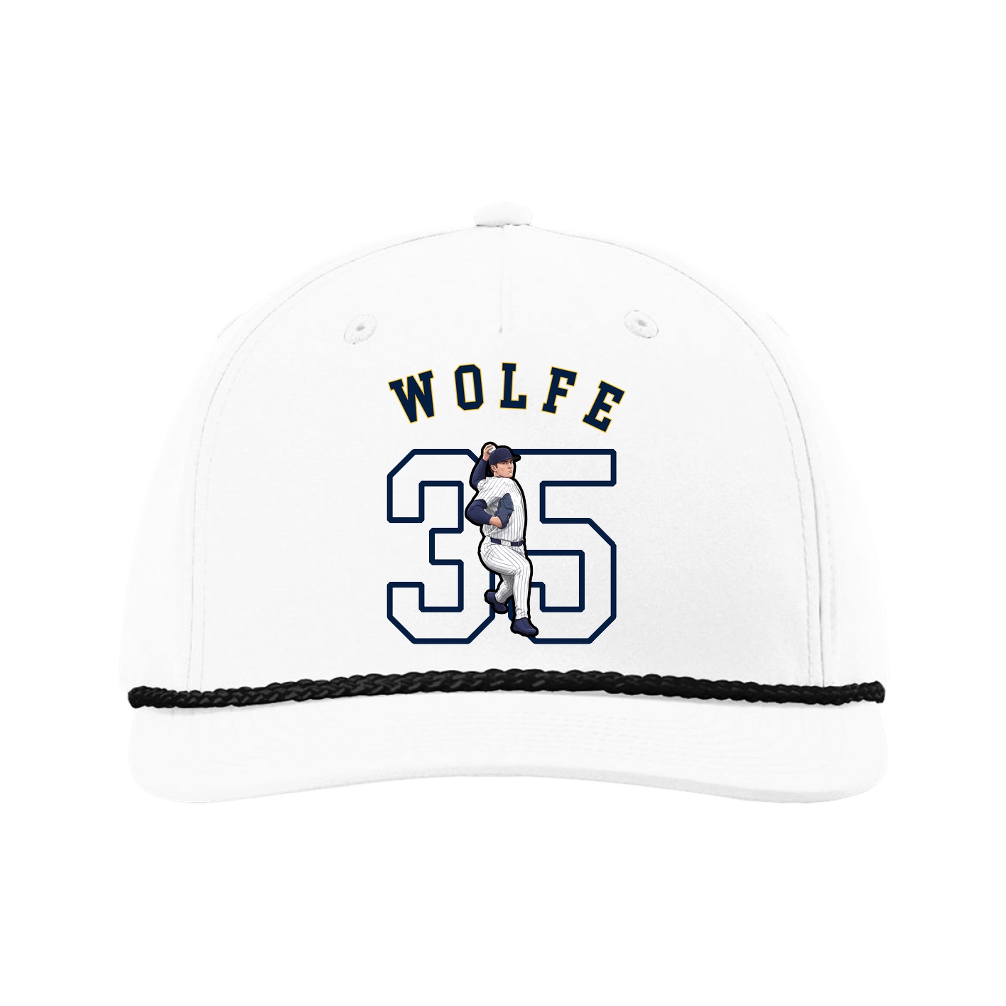 Five-Panel Classic Rope Cap — Shirsey Arch in White