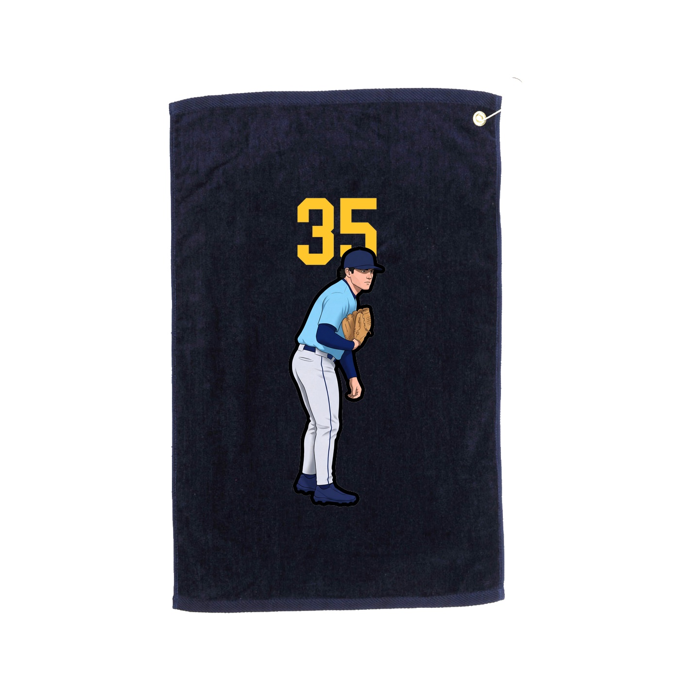 Golf Towel — Number Top in Navy