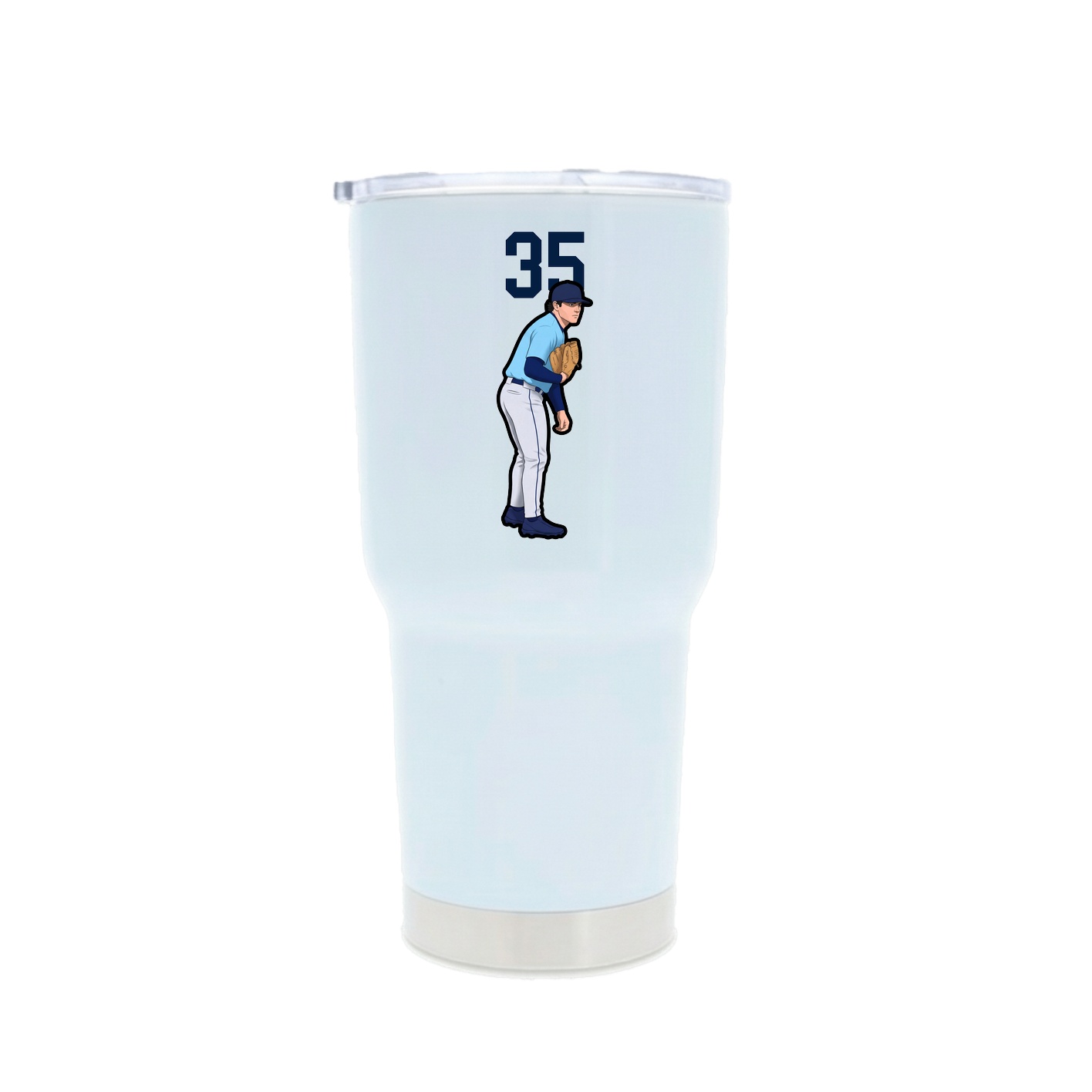 30oz Stainless Steel Tumbler — Number Top in White