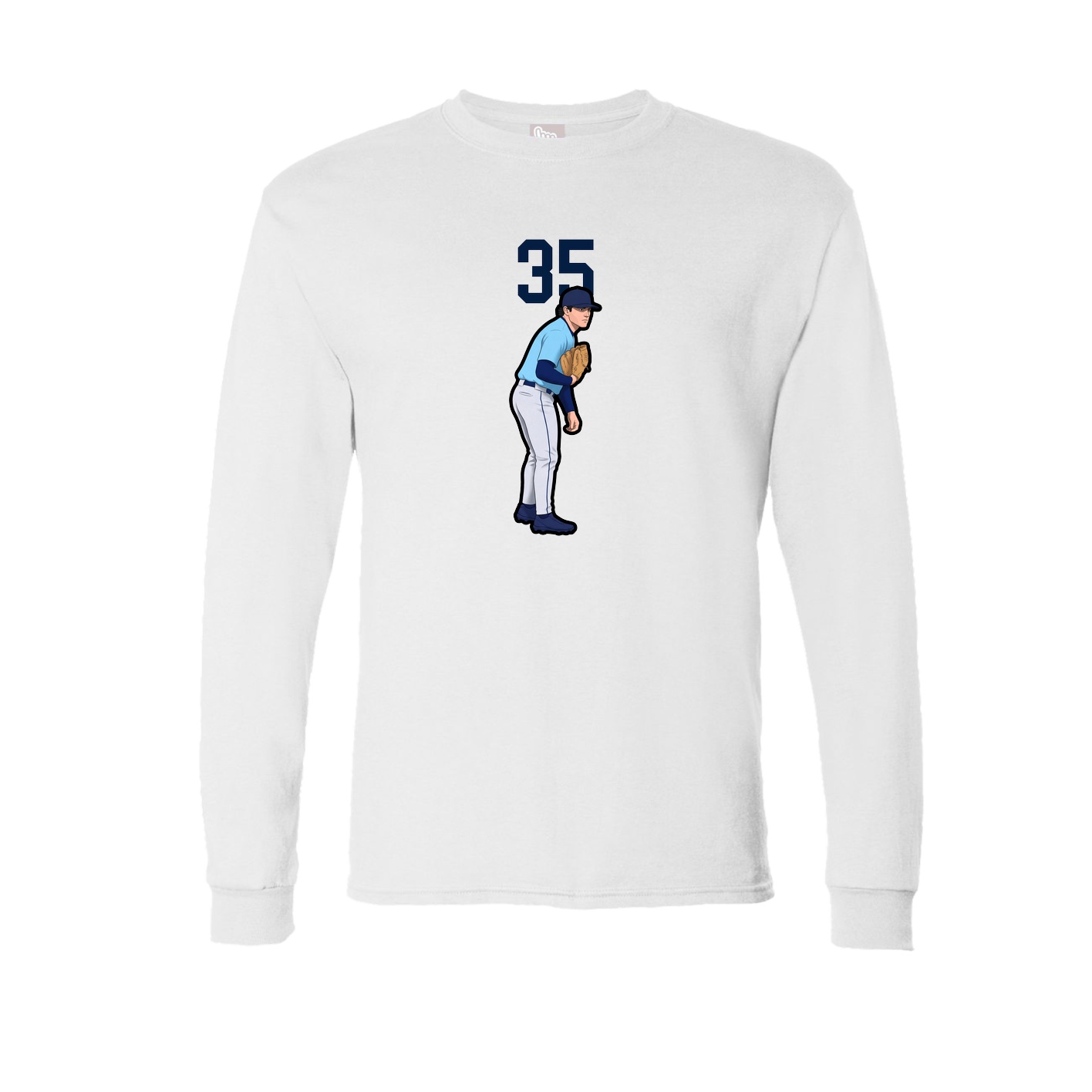 Long Sleeve Tee — Number Top in White