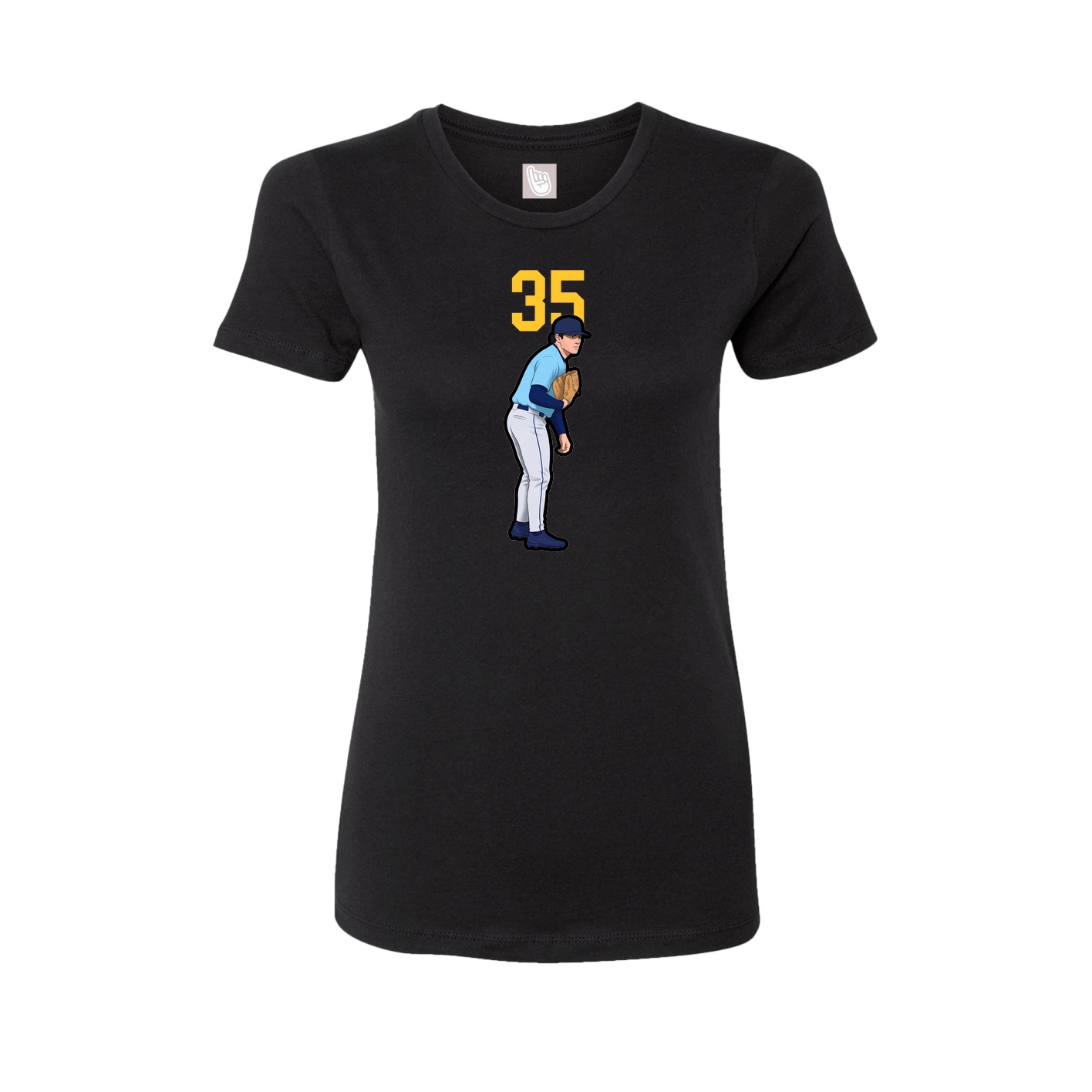 Fitted Women's Tee — Number Top in Black