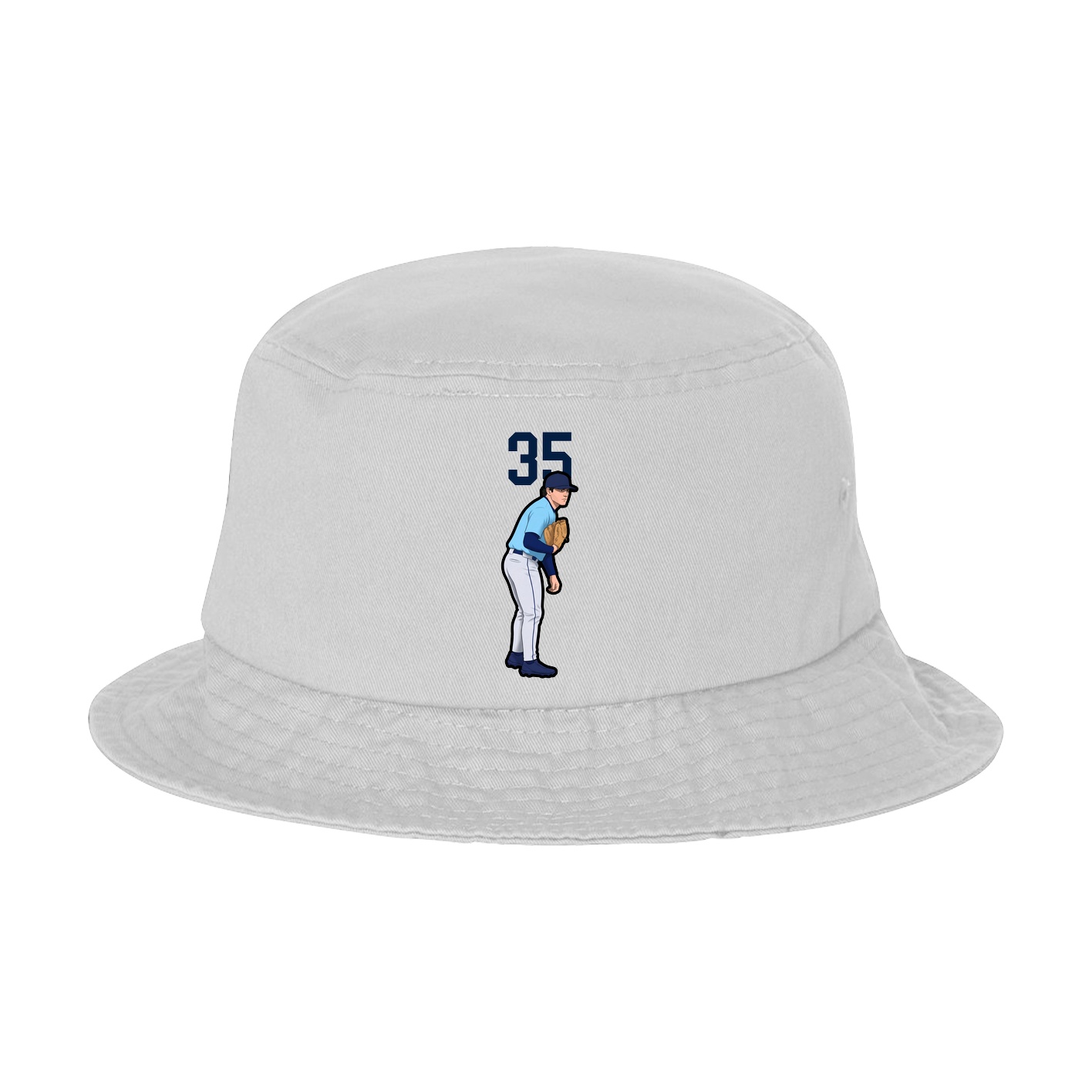 Bucket Cap — Number Top in White