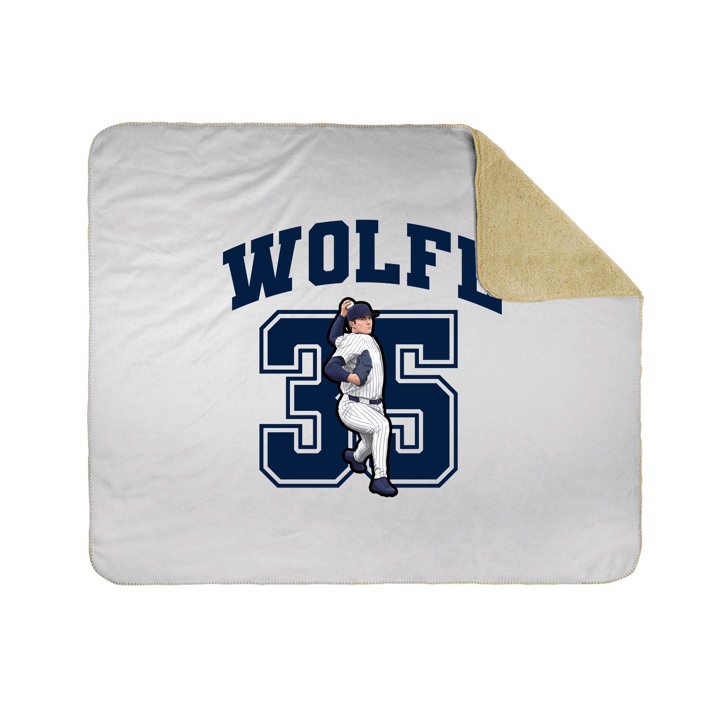 Throw Blanket — Number in White