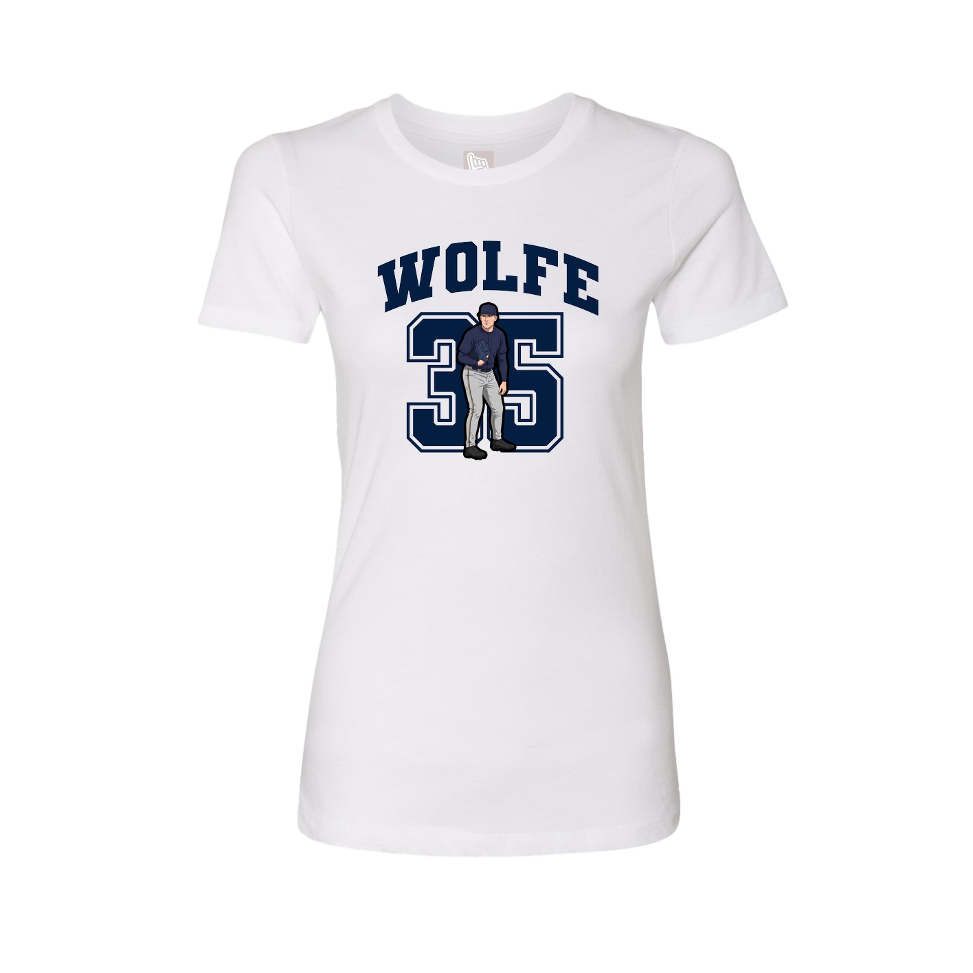 Fitted Women's Tee — Number in White