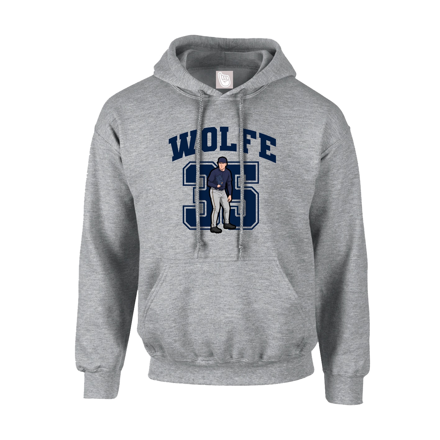 Youth Hoodie — Number in Grey