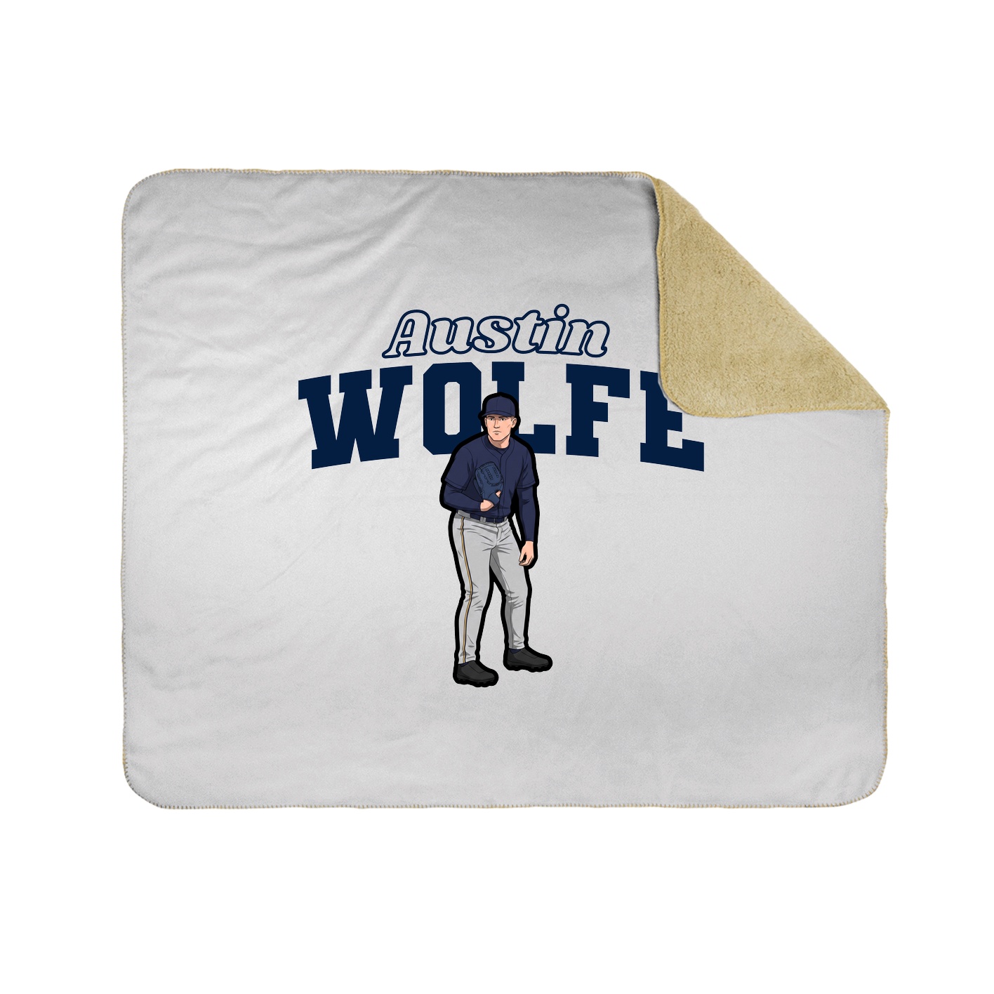 Throw Blanket — Name Arch in White
