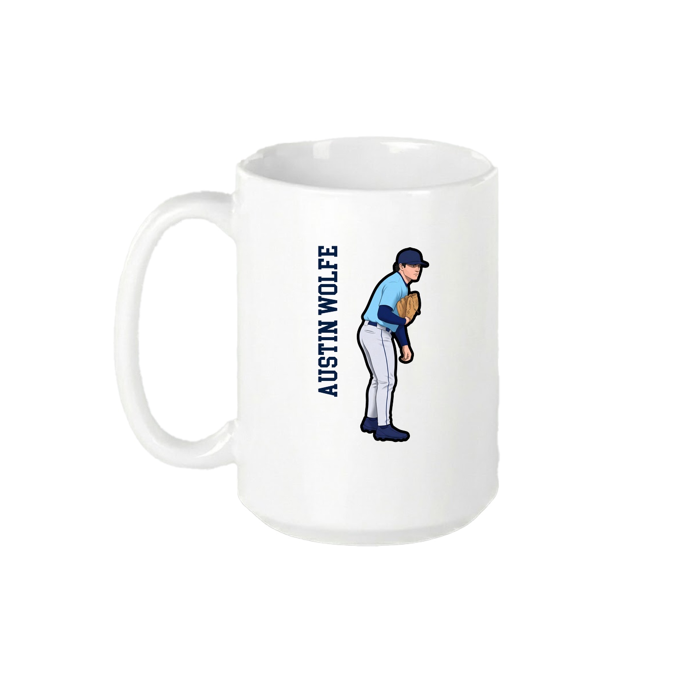 15oz Coffee Mug — Name Vertical in White