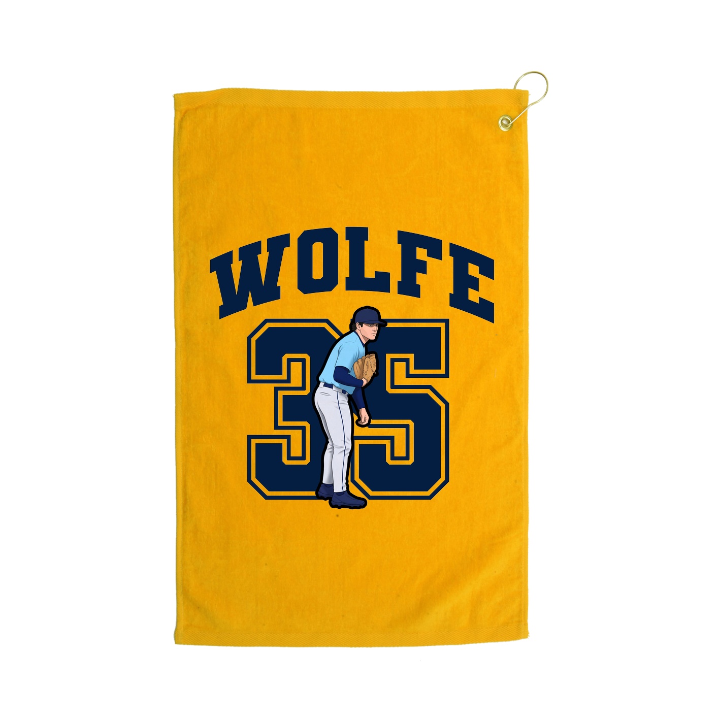 Golf Towel — Number in Gold