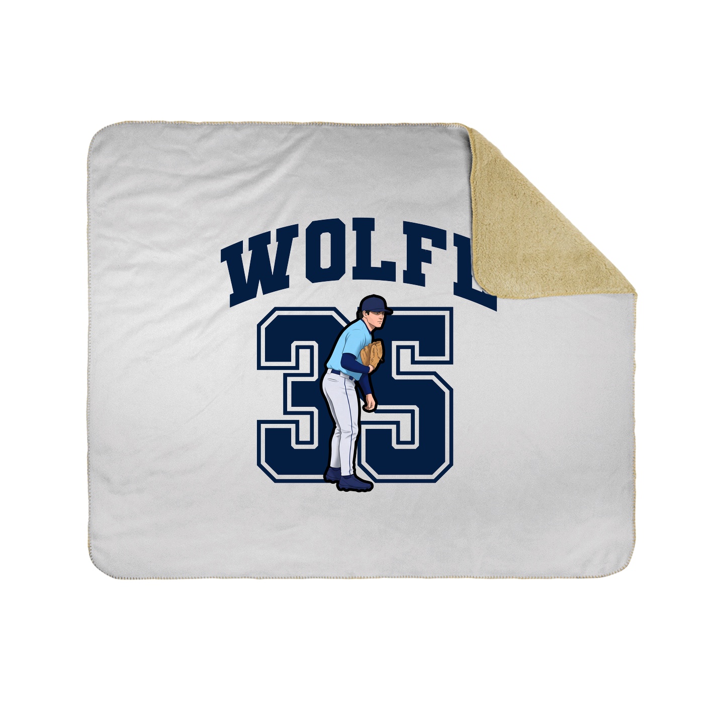 Throw Blanket — Number in White