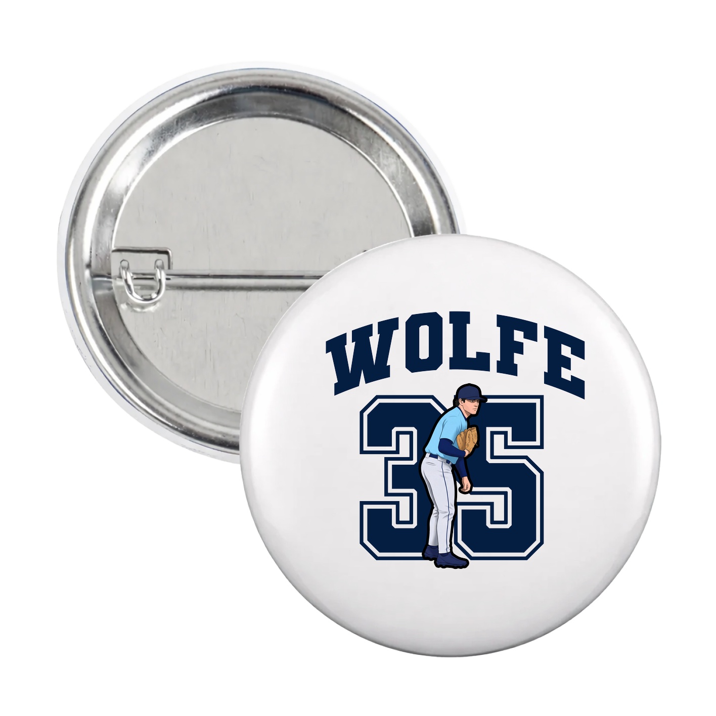 Game Day Button — Number in White
