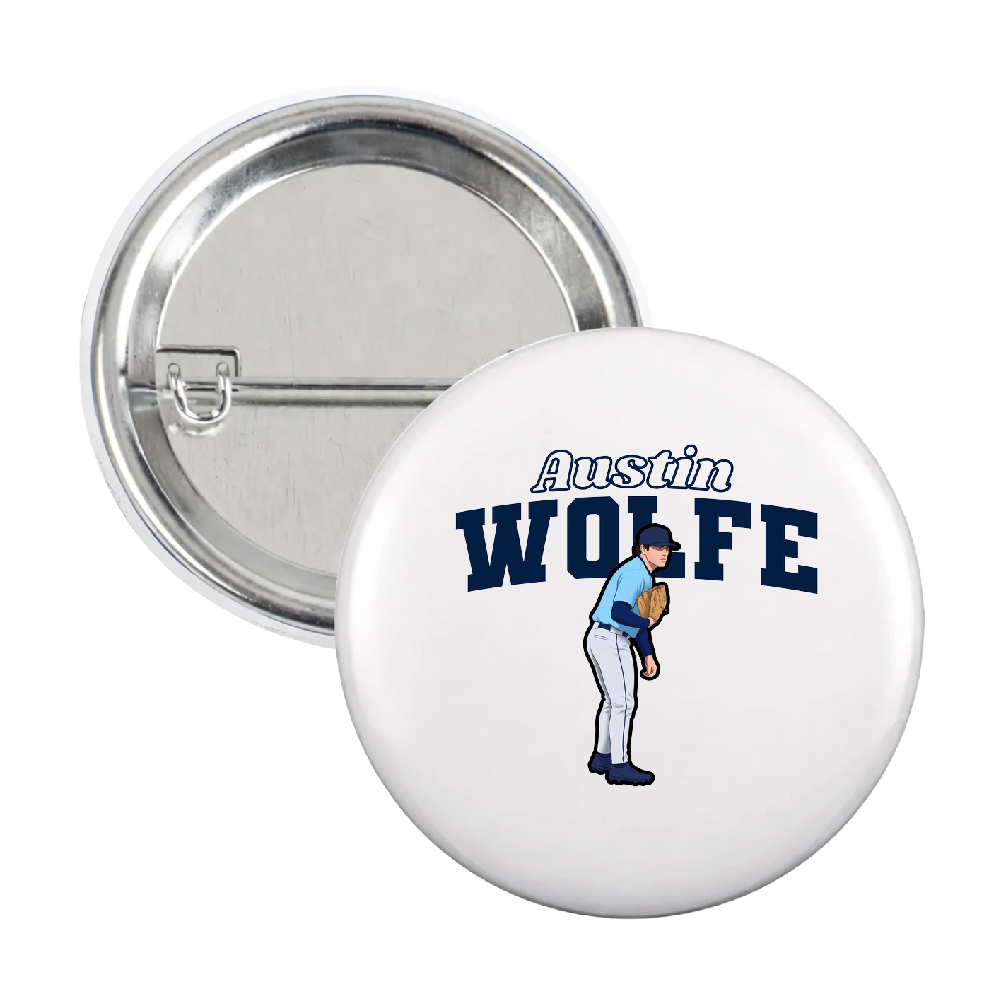 Game Day Button — Name Arch in White