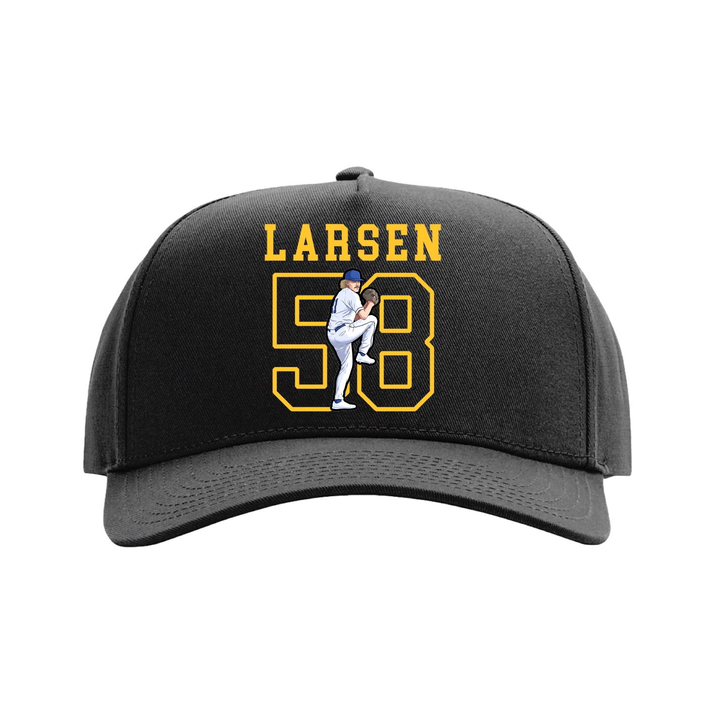 Full Fabric Five-Panel Champ Cap — Shirsey in Black