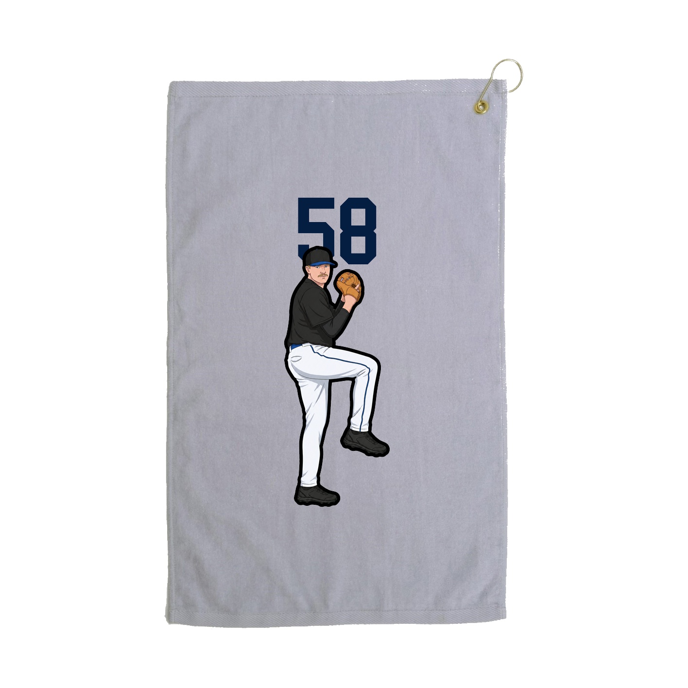 Golf Towel — Number Top in Grey
