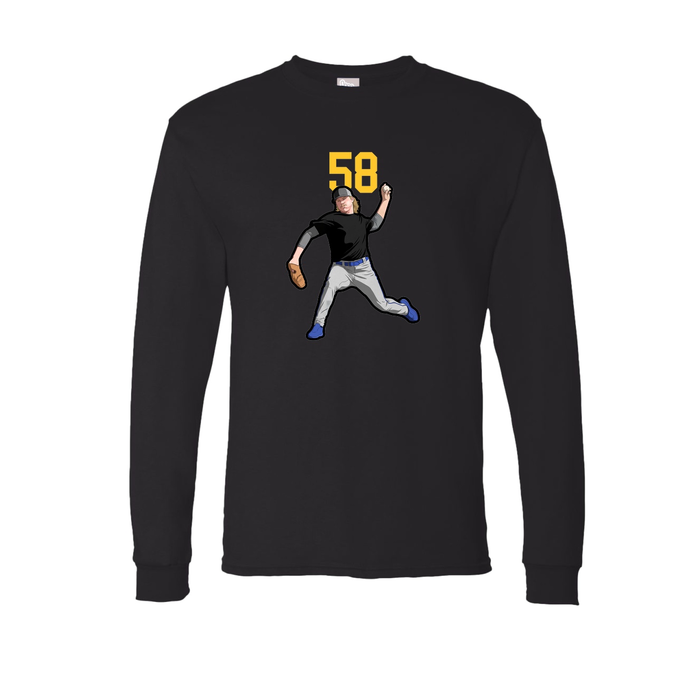 Long Sleeve Tee — Number Top in Black