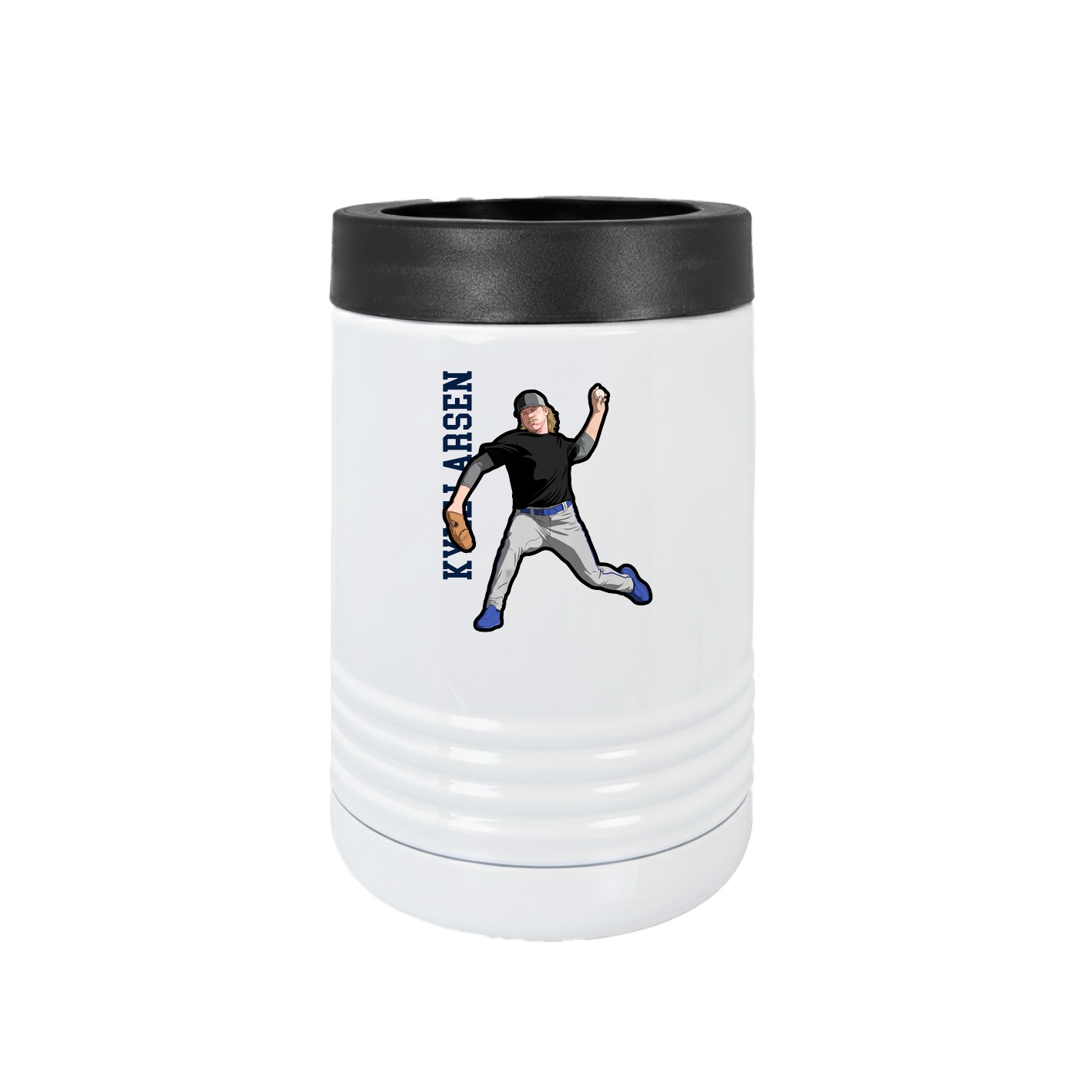 Beverage Holder — Name Vertical in White