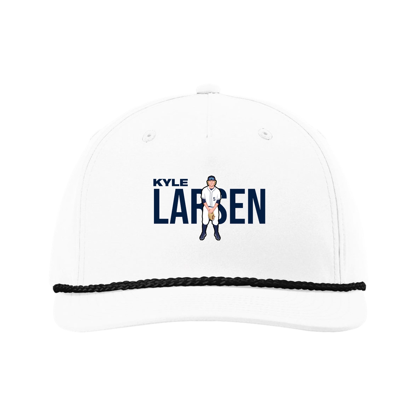 Five-Panel Classic Rope Cap — Player Name in White