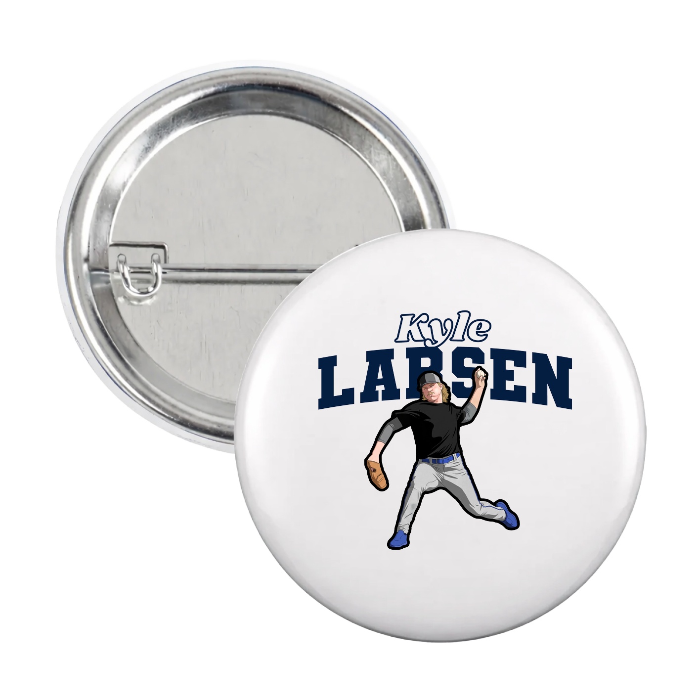 Game Day Button — Name Arch in White