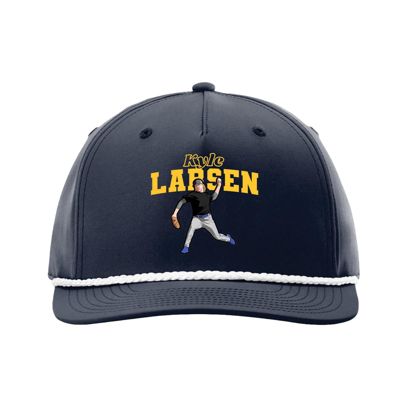 Five-Panel Classic Rope Cap — Name Arch in Navy