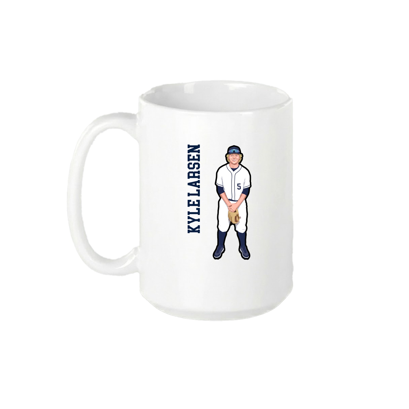 15oz Coffee Mug — Name Vertical in White