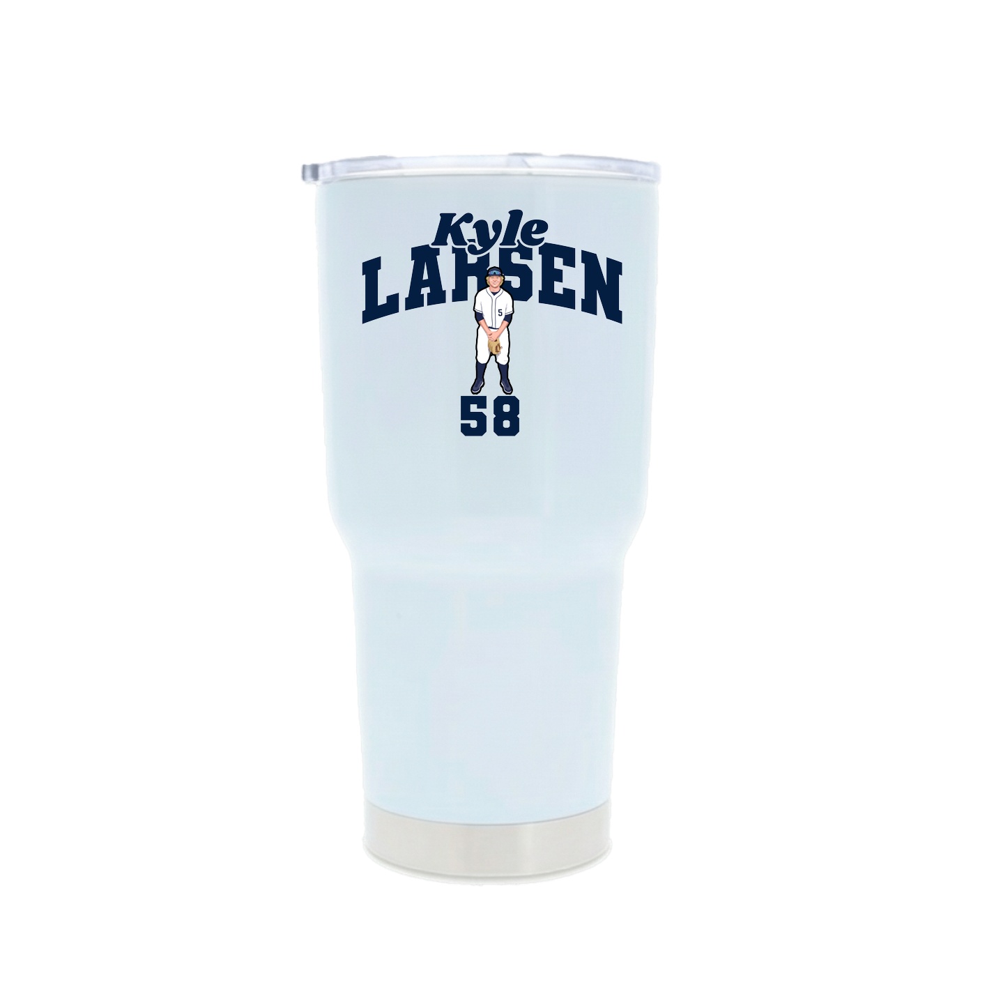 30oz Stainless Steel Tumbler — Signature Arch in White