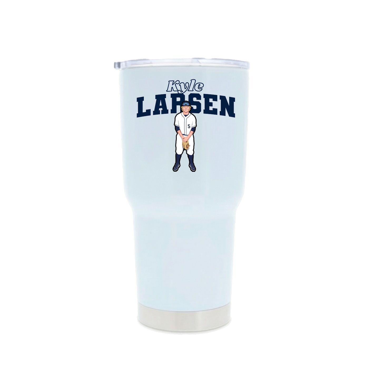 30oz Stainless Steel Tumbler — Name Arch in White