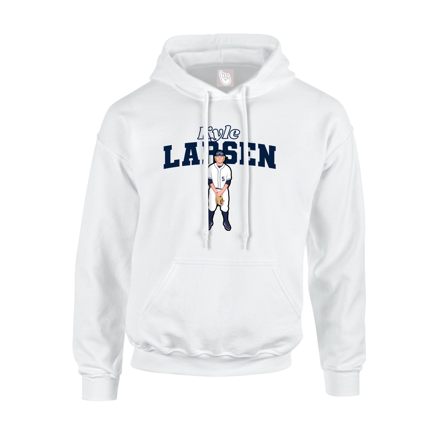 Youth Hoodie — Name Arch in White