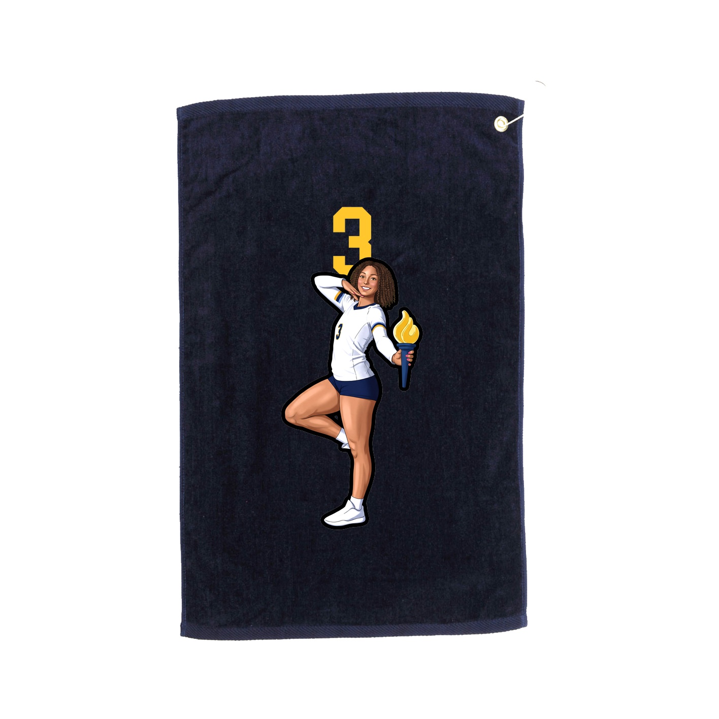 Golf Towel — Number Top in Navy