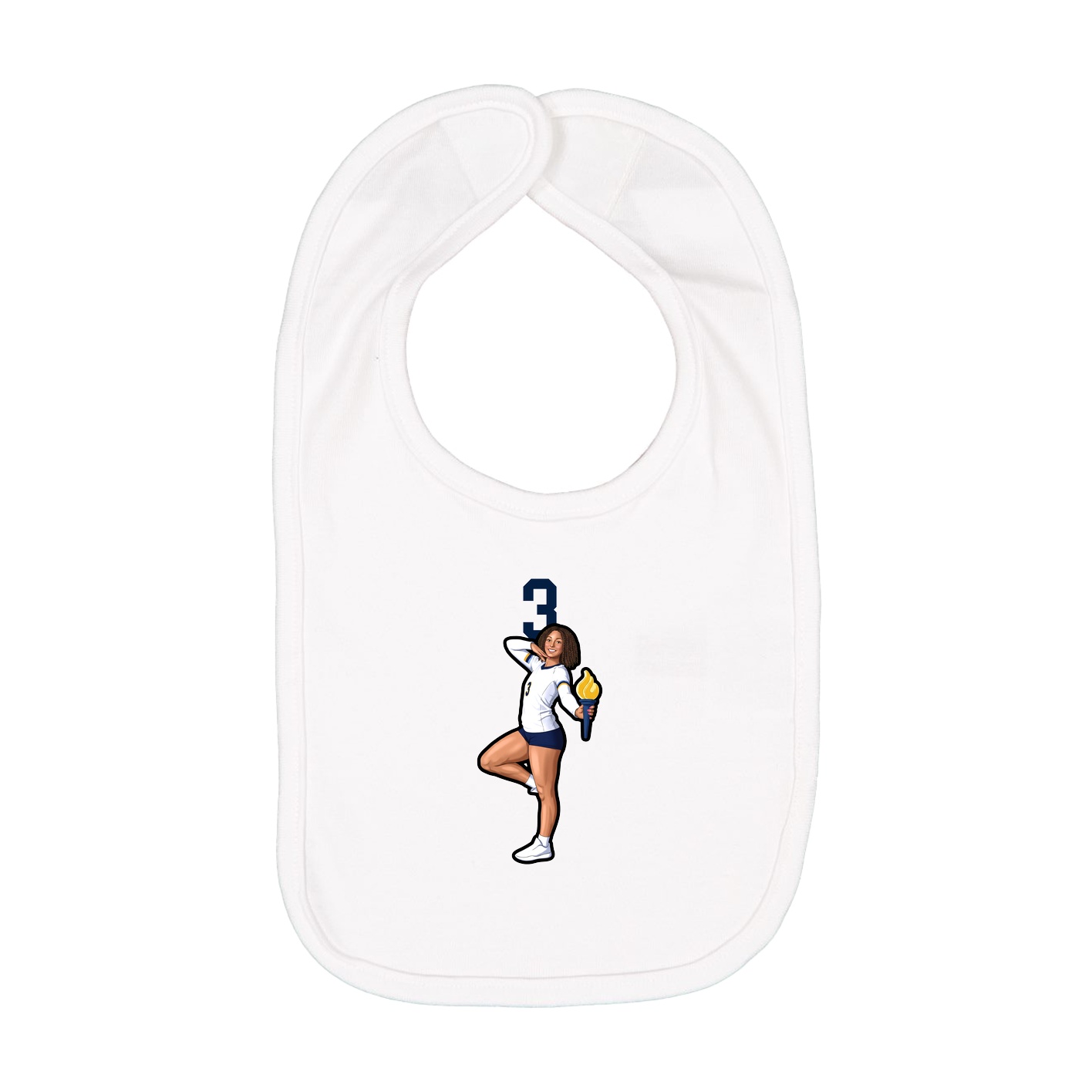 Infant Bib — Number Top in White