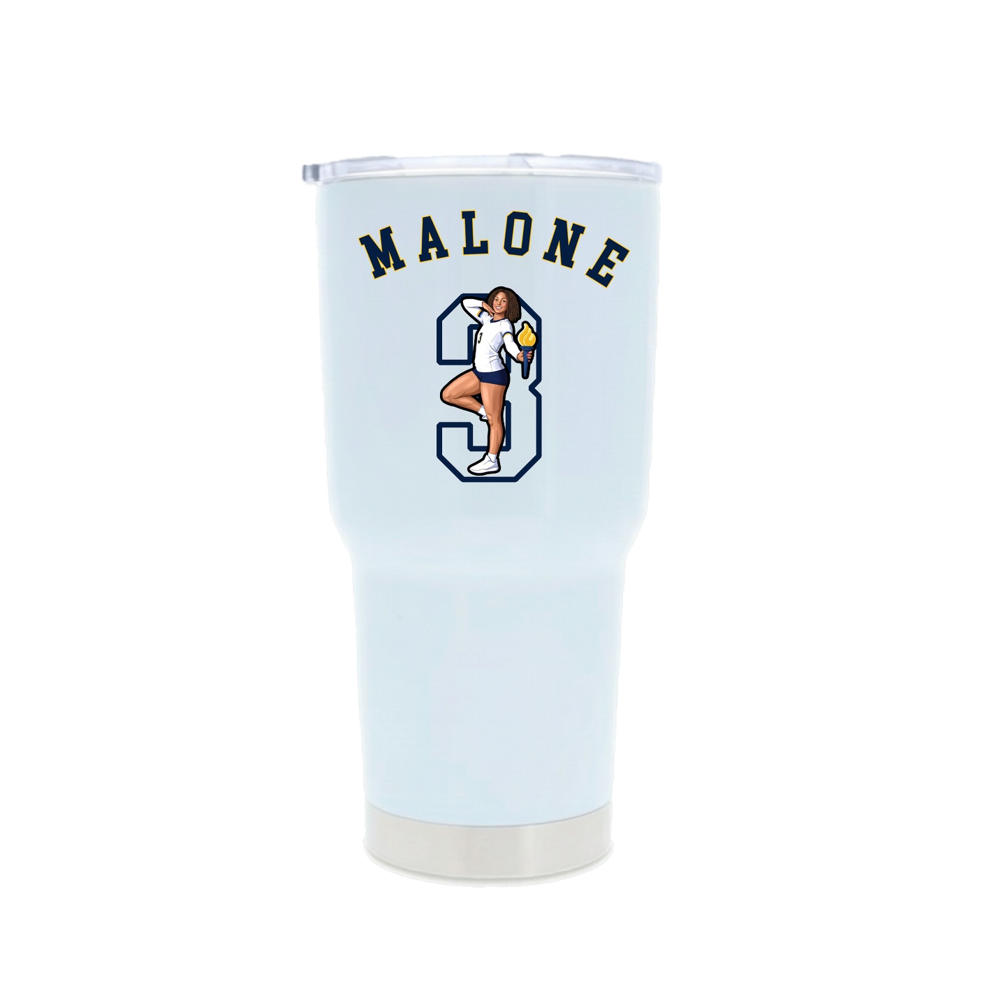 30oz Stainless Steel Tumbler — Shirsey Arch in White