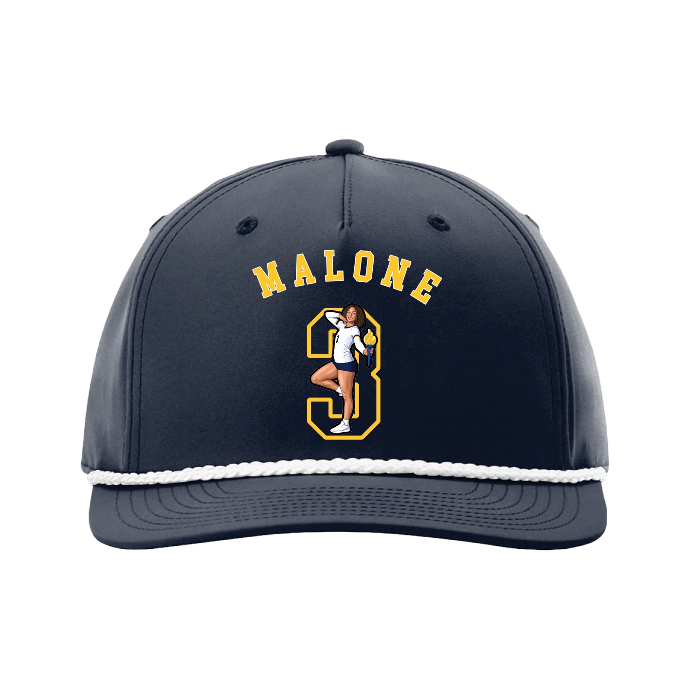 Five-Panel Classic Rope Cap — Shirsey Arch in Navy