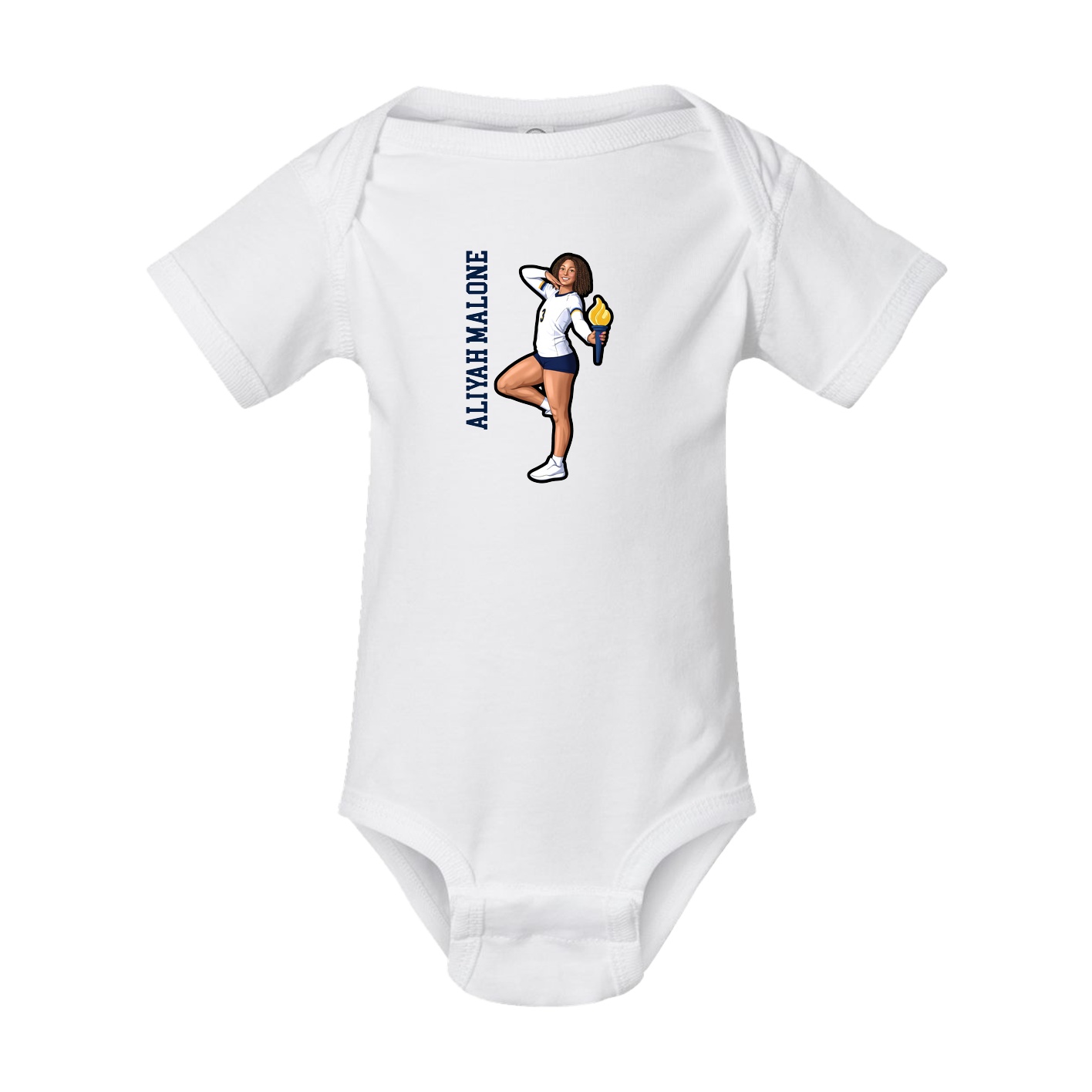 Baby Onesie — Name Vertical in White