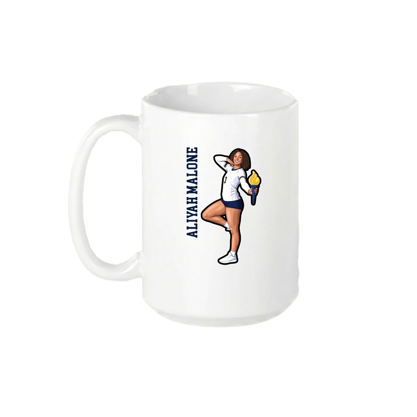 15oz Coffee Mug — Name Vertical in White