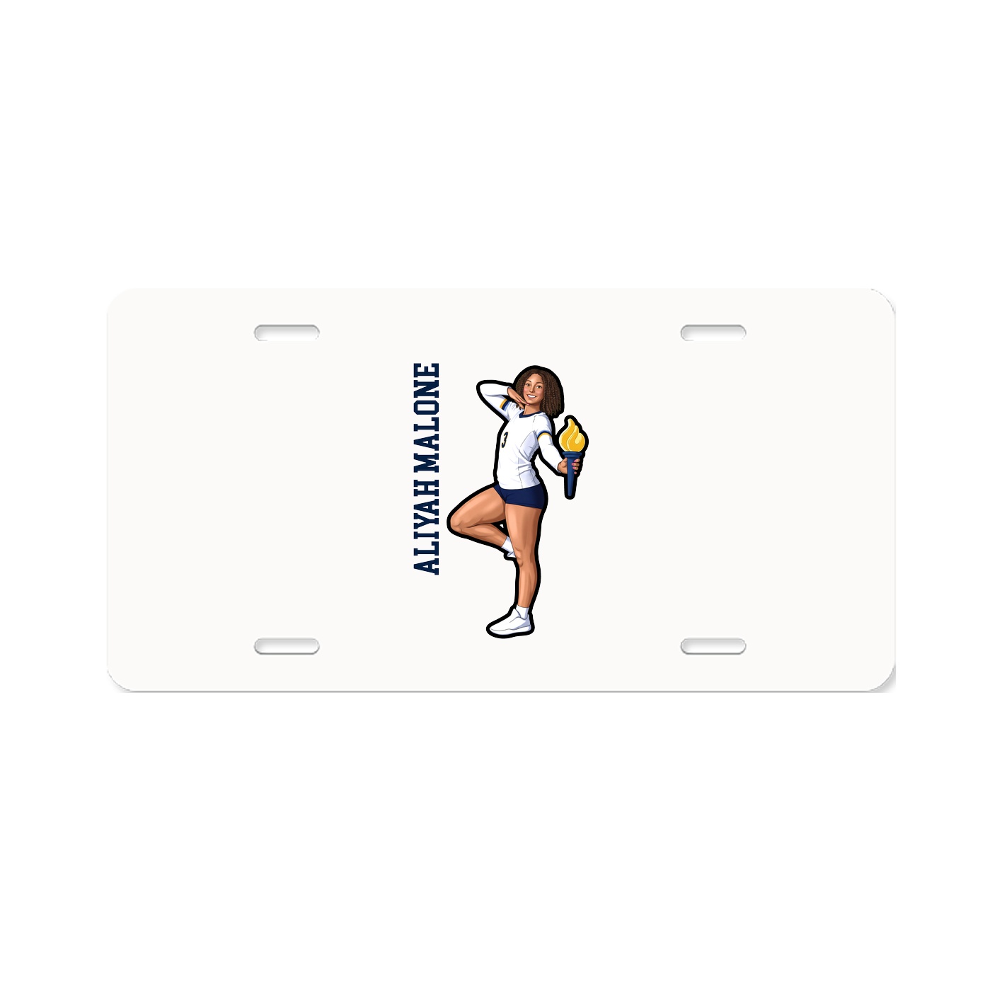 License Plate — Name Vertical in Classic