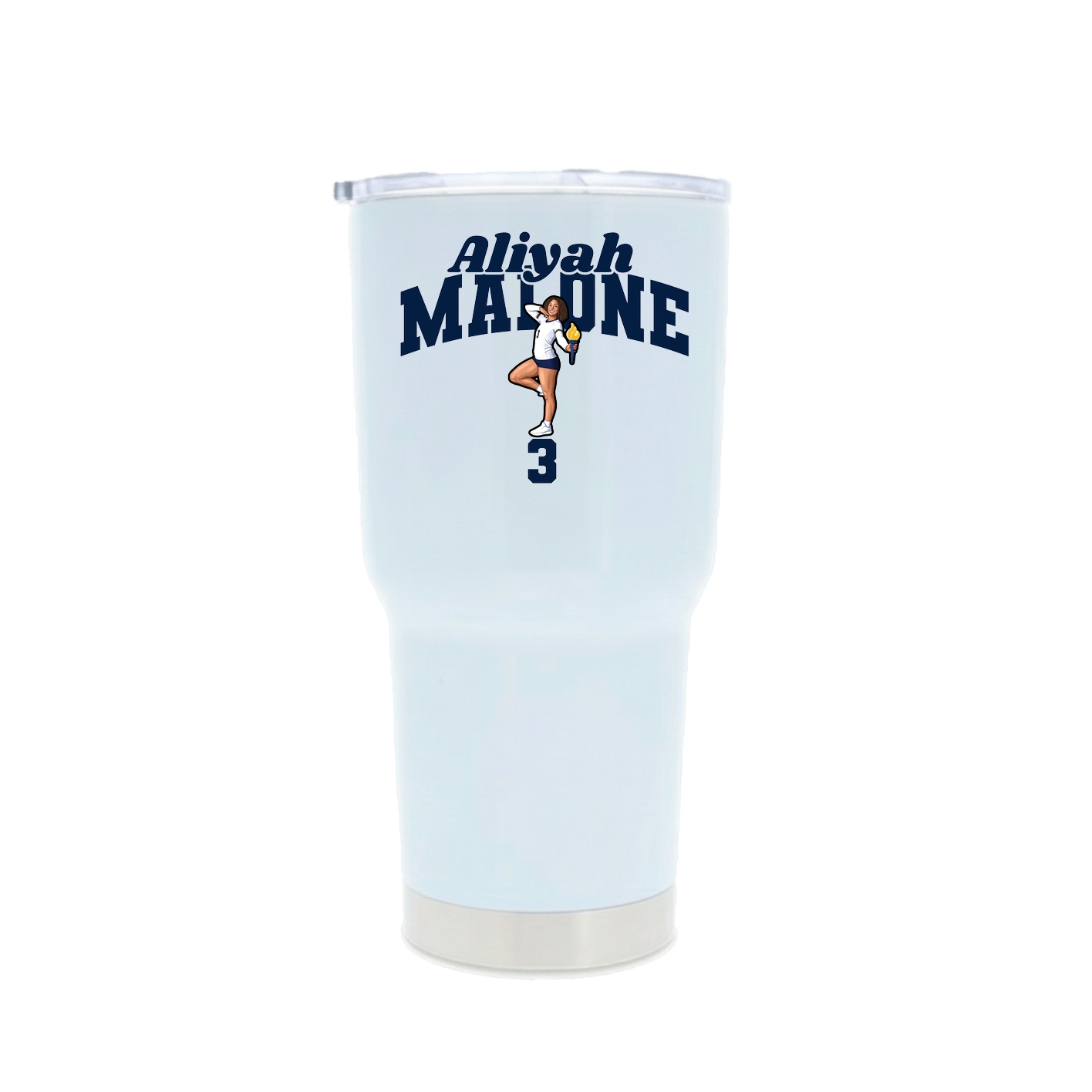 30oz Stainless Steel Tumbler — Signature Arch in White