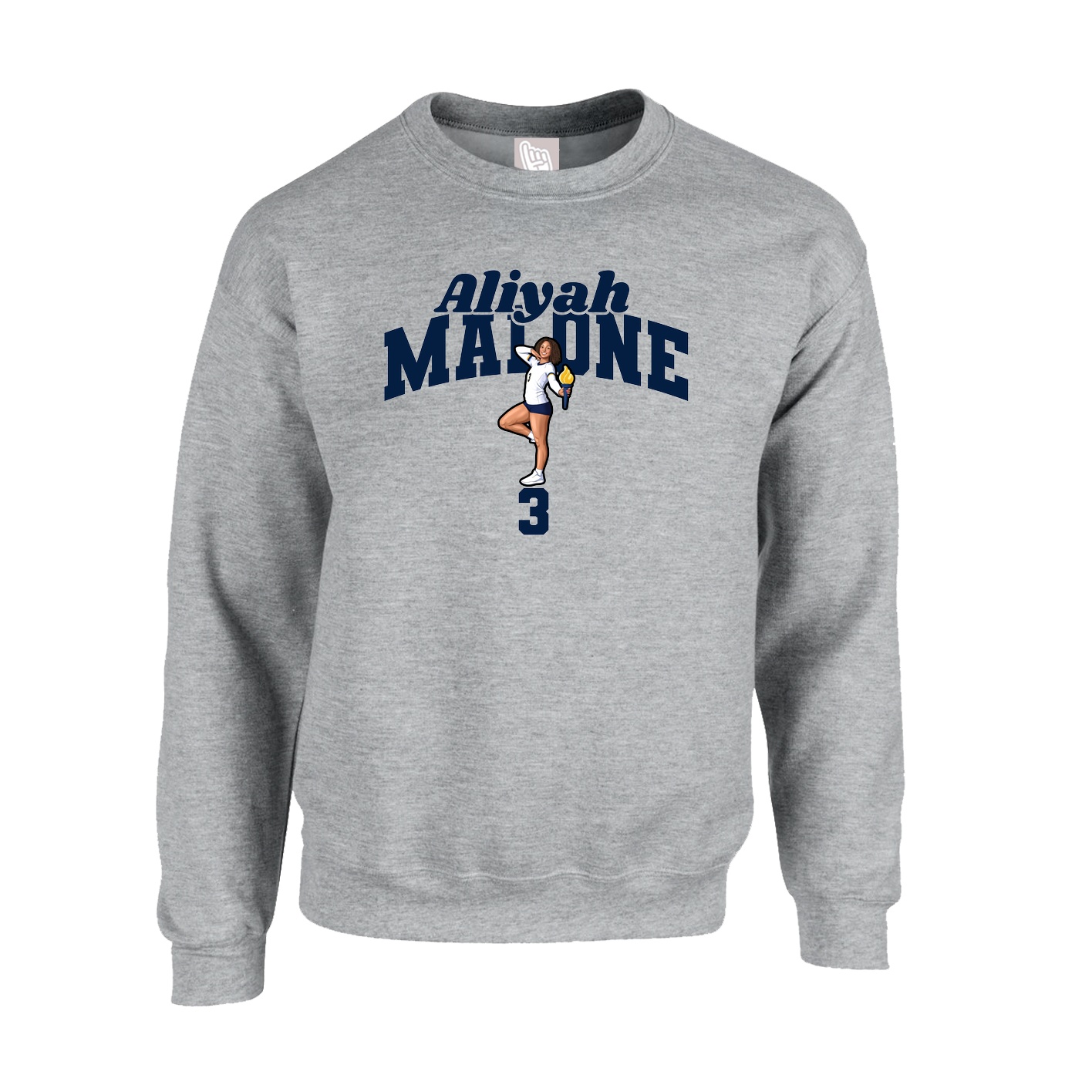 Fleece Crew — Signature Arch in Grey