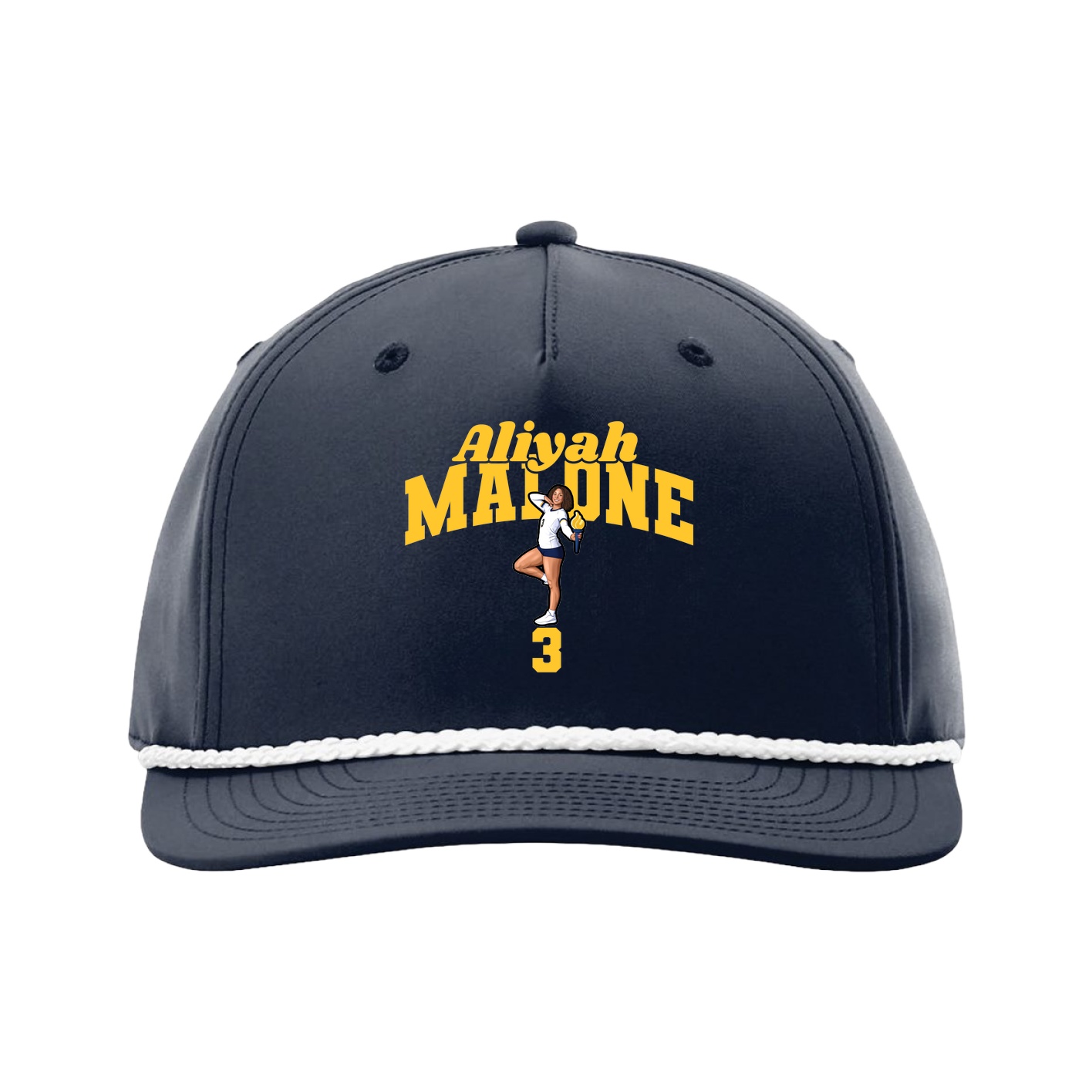 Five-Panel Classic Rope Cap — Signature Arch in Navy