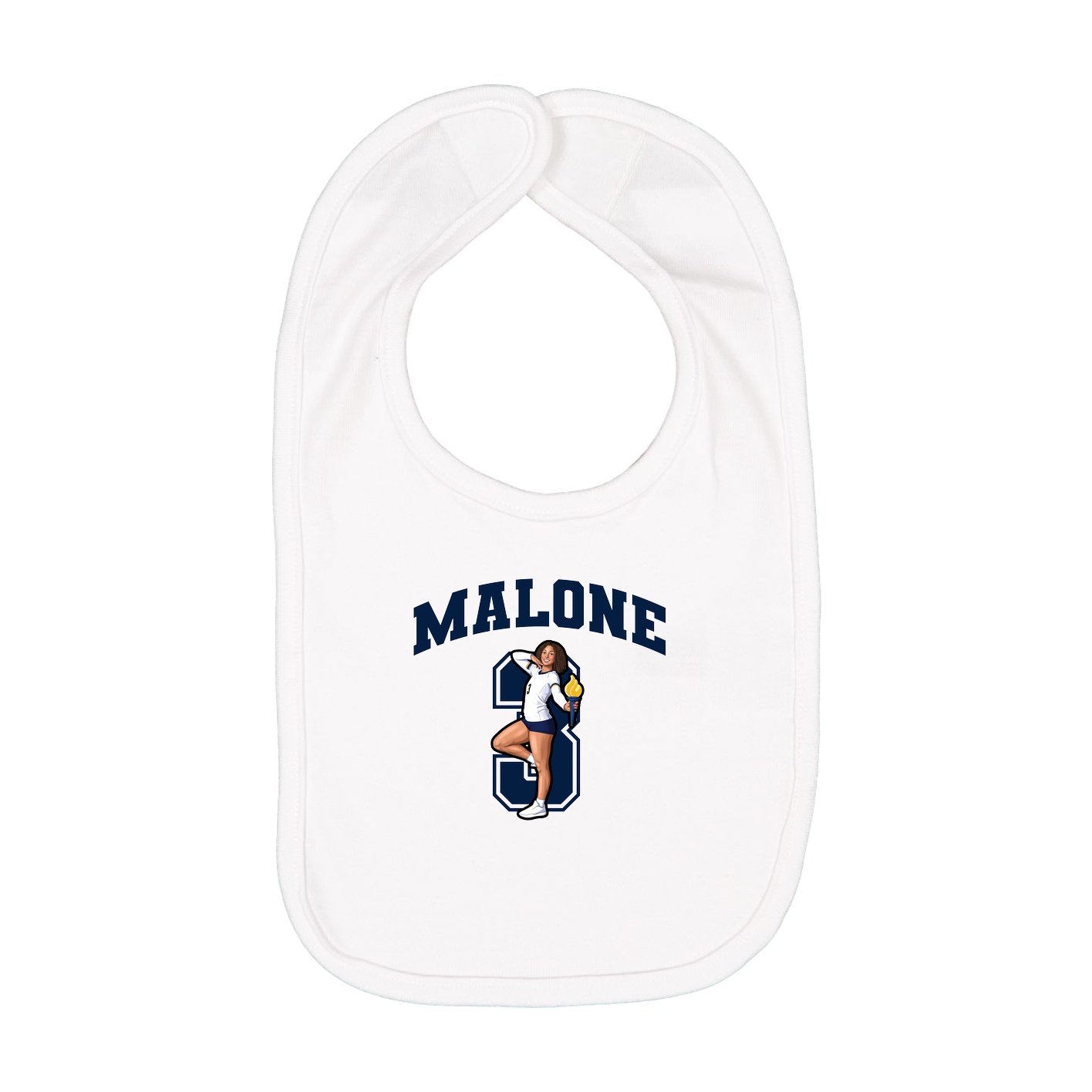 Infant Bib — Number in White