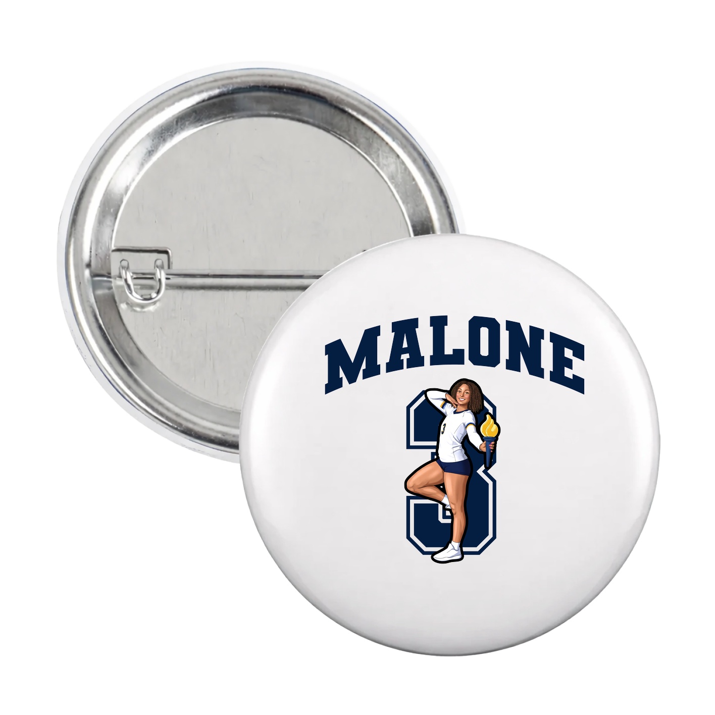 Game Day Button — Number in White