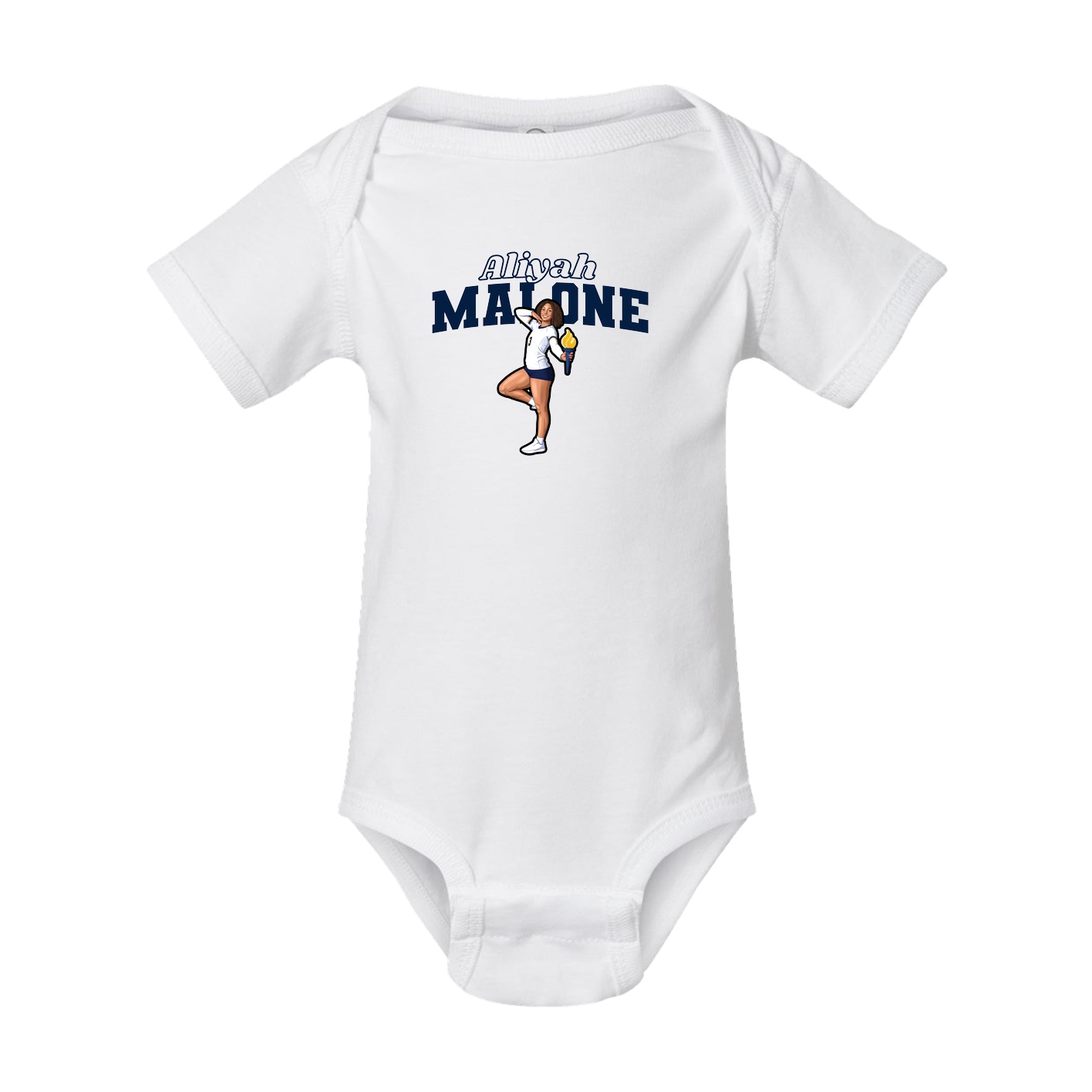 Baby Onesie — Name Arch in White