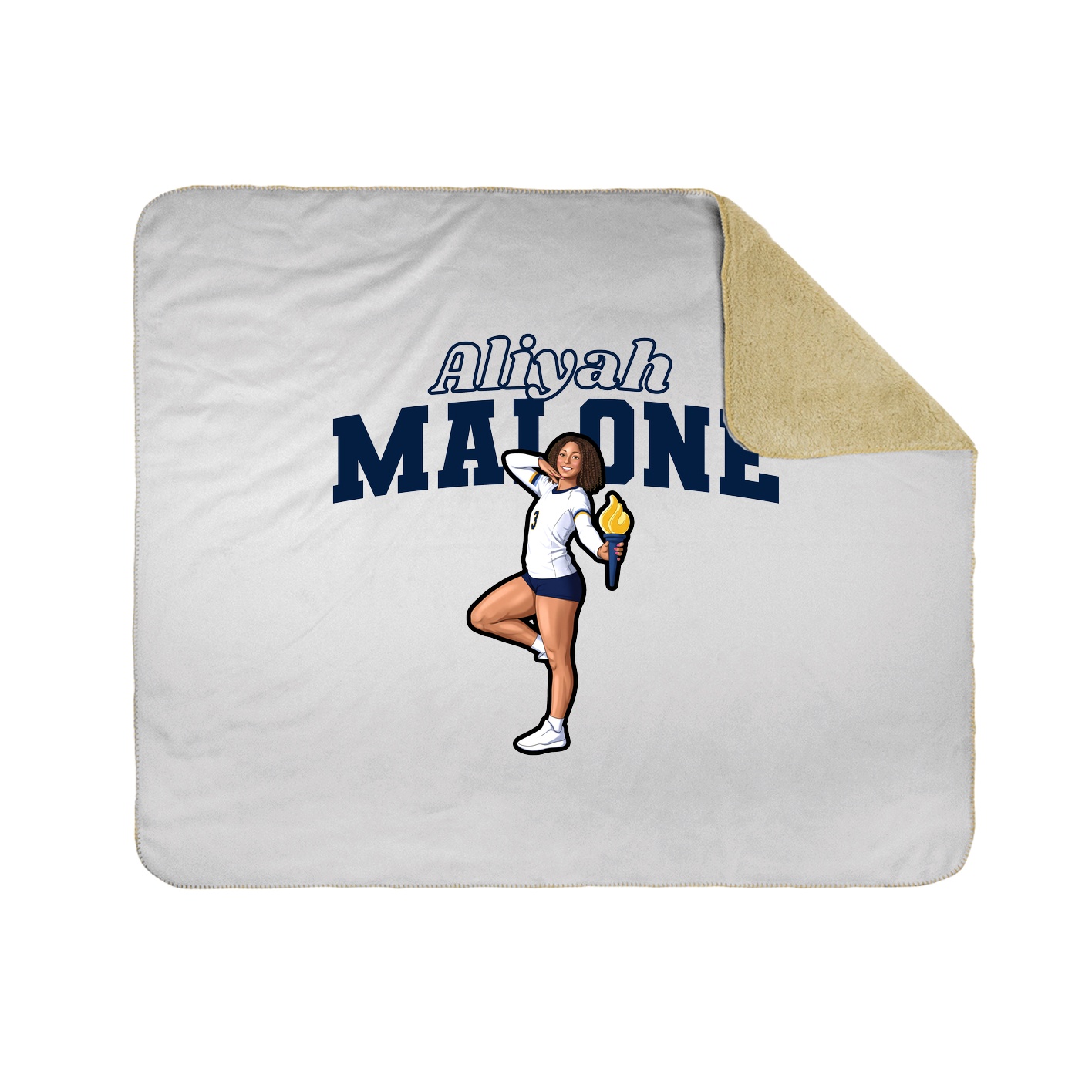 Throw Blanket — Name Arch in White
