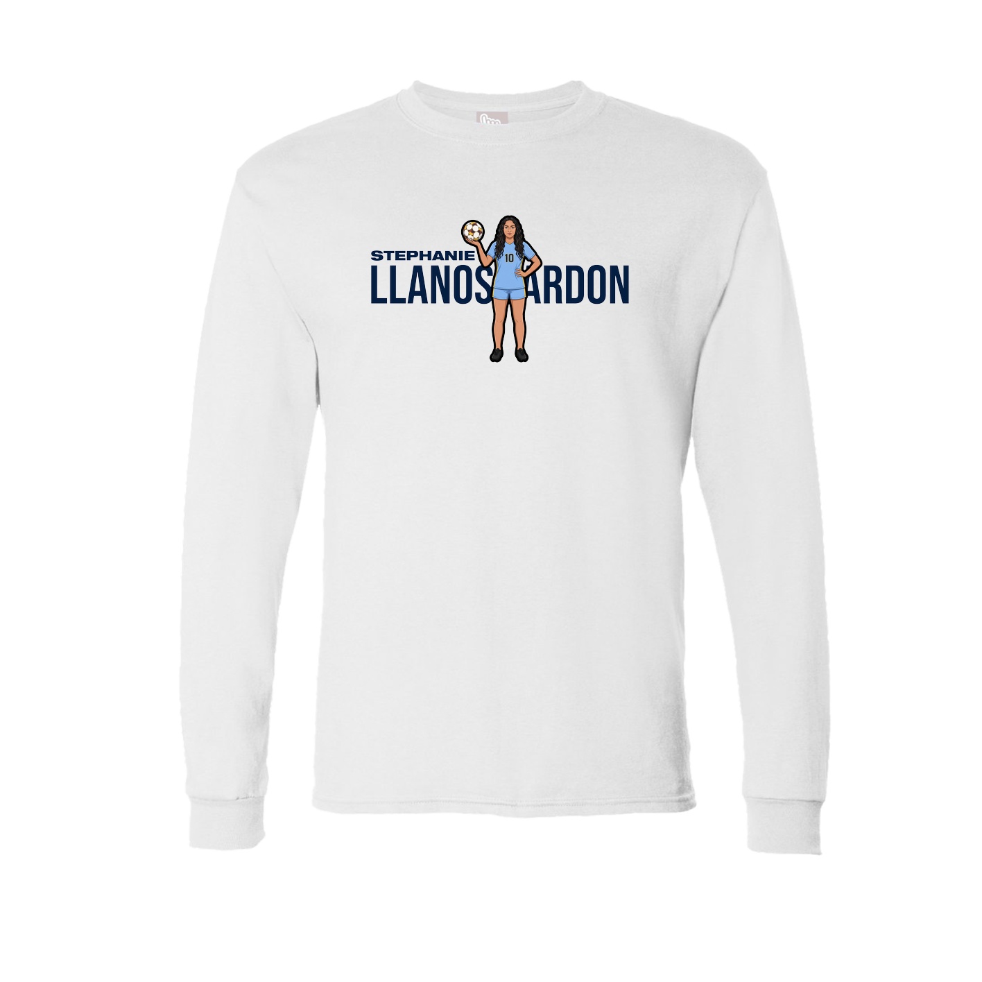 Long Sleeve Tee — Player Name in White