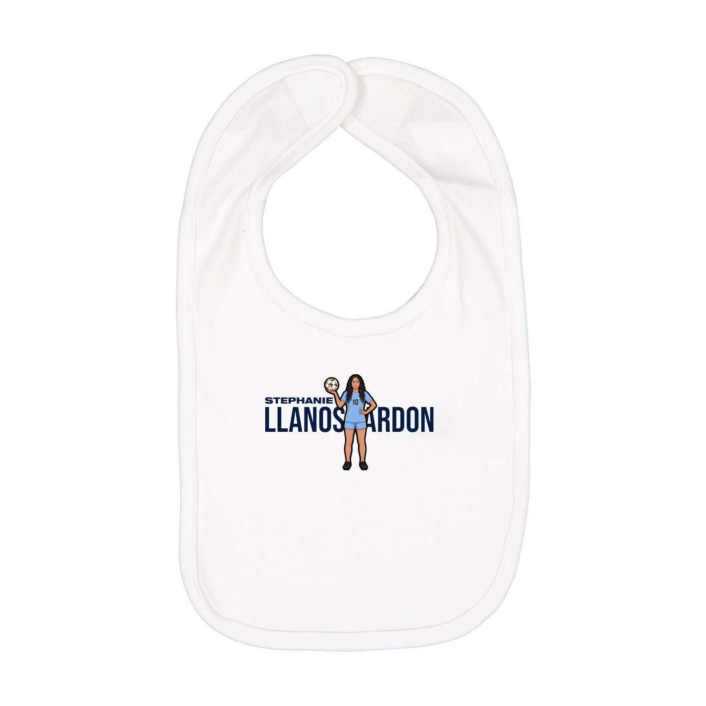 Infant Bib — Player Name in White