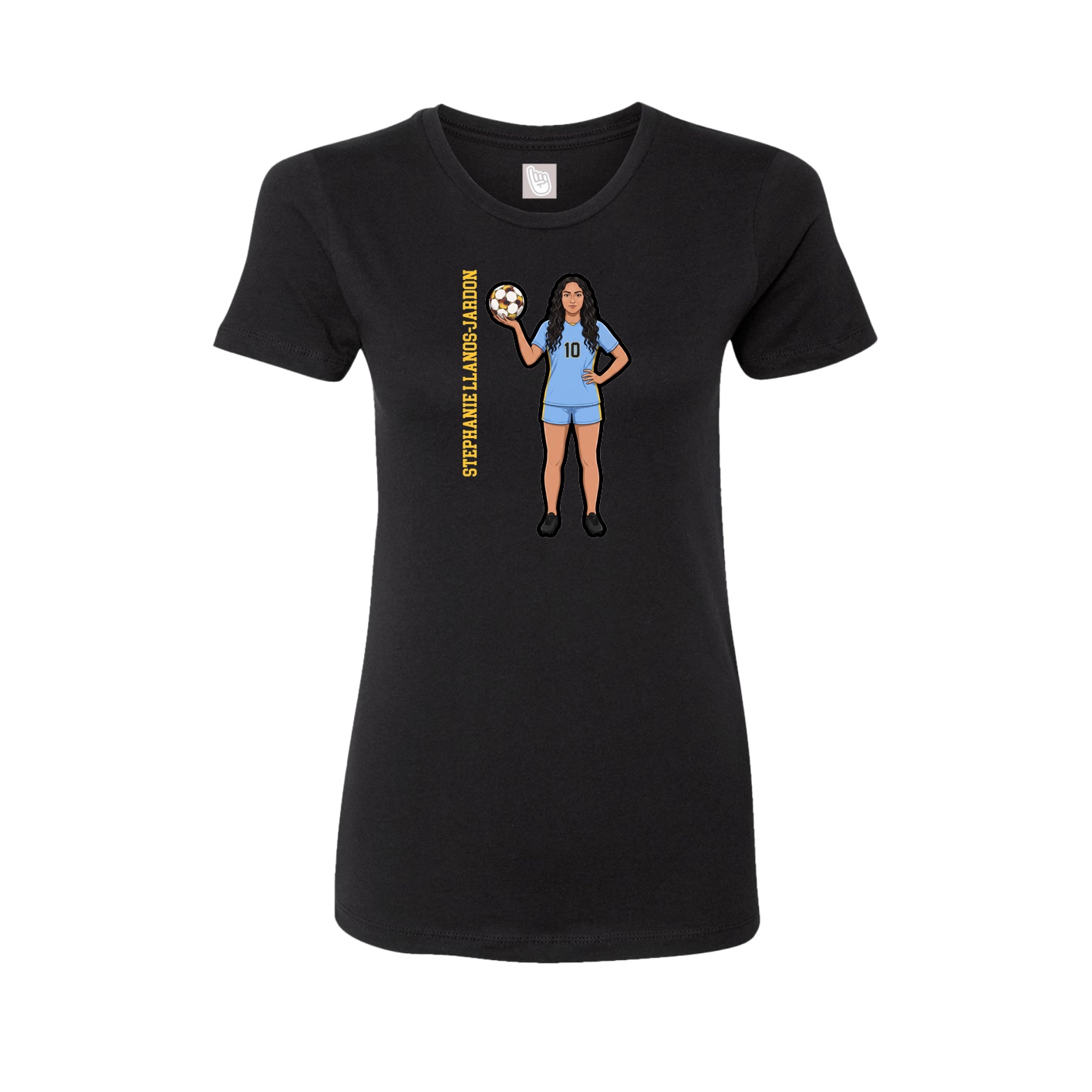 Fitted Women's Tee — Name Vertical in Black