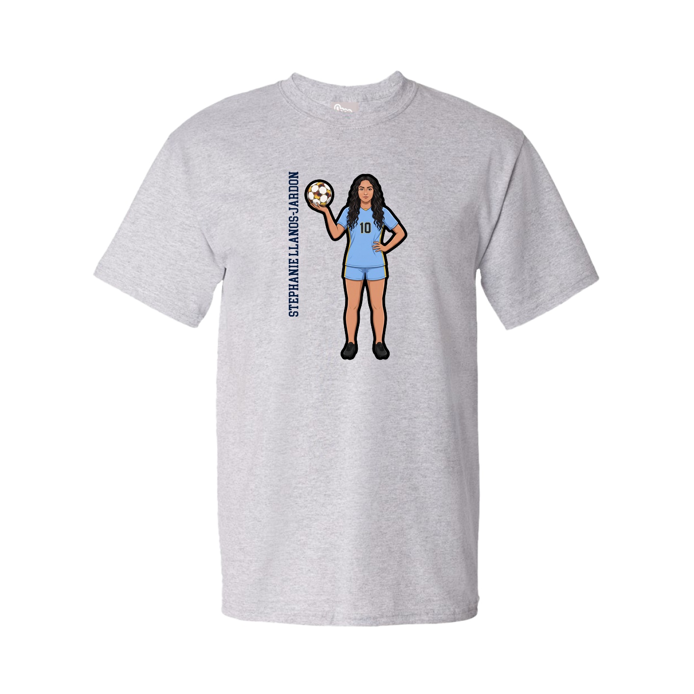 Youth Tee — Name Vertical in Grey