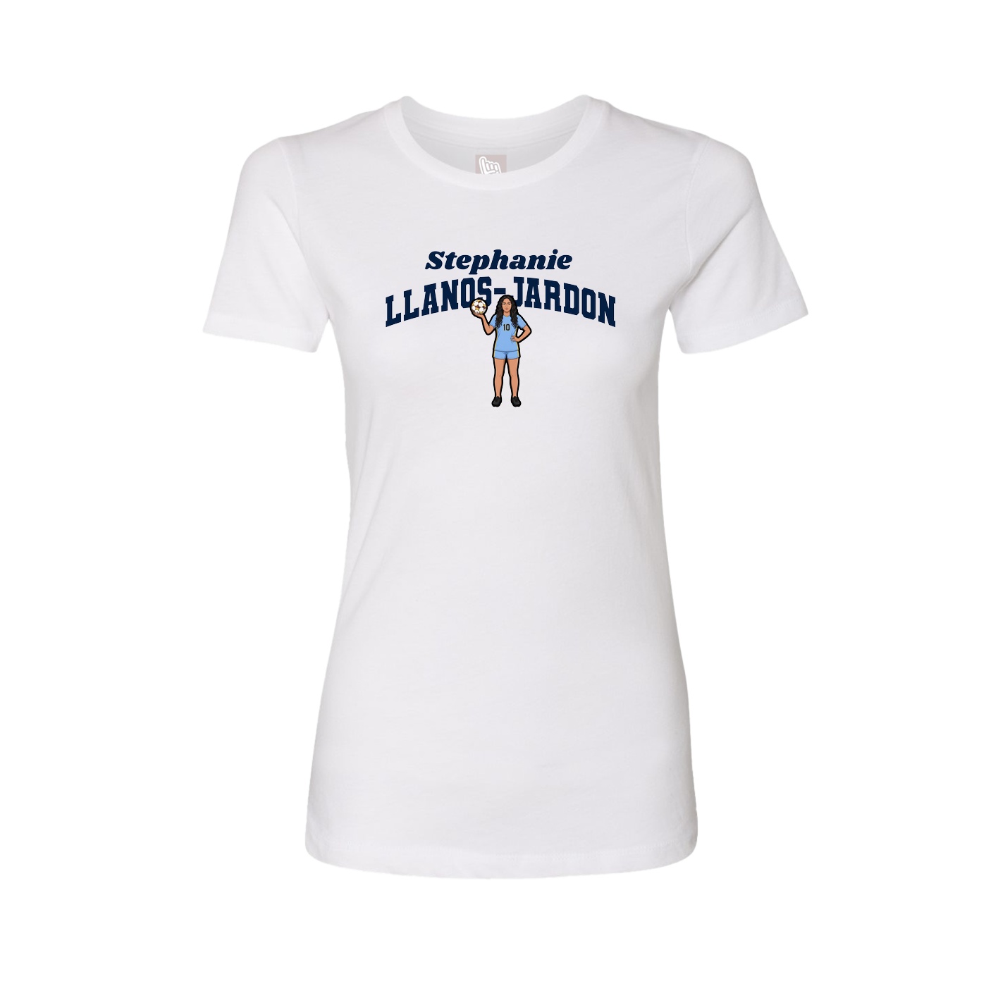 Fitted Women's Tee — Signature Arch in White