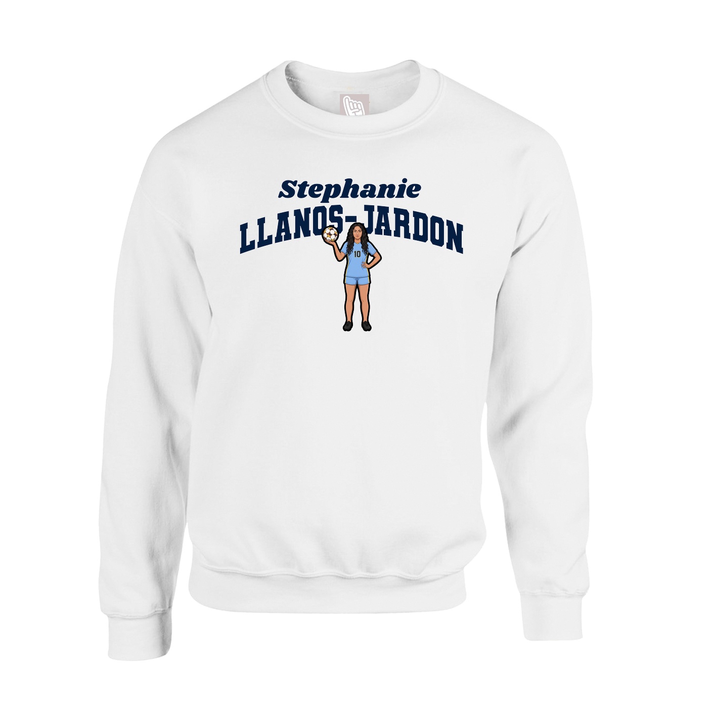 Fleece Crew — Signature Arch in White