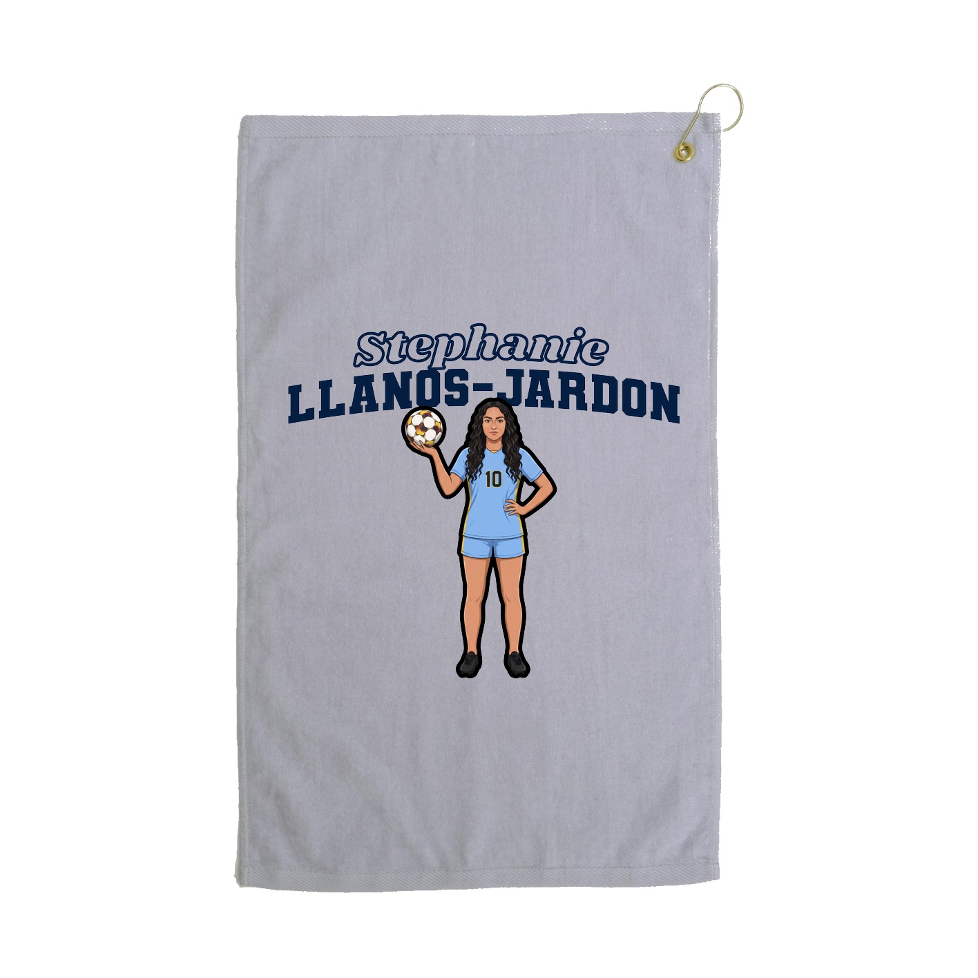Golf Towel — Name Arch in Grey