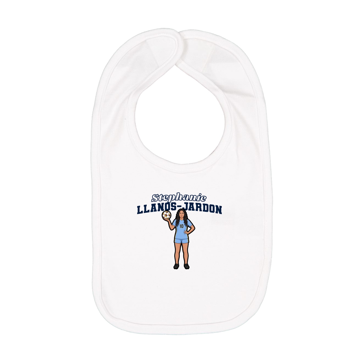 Infant Bib — Name Arch in White