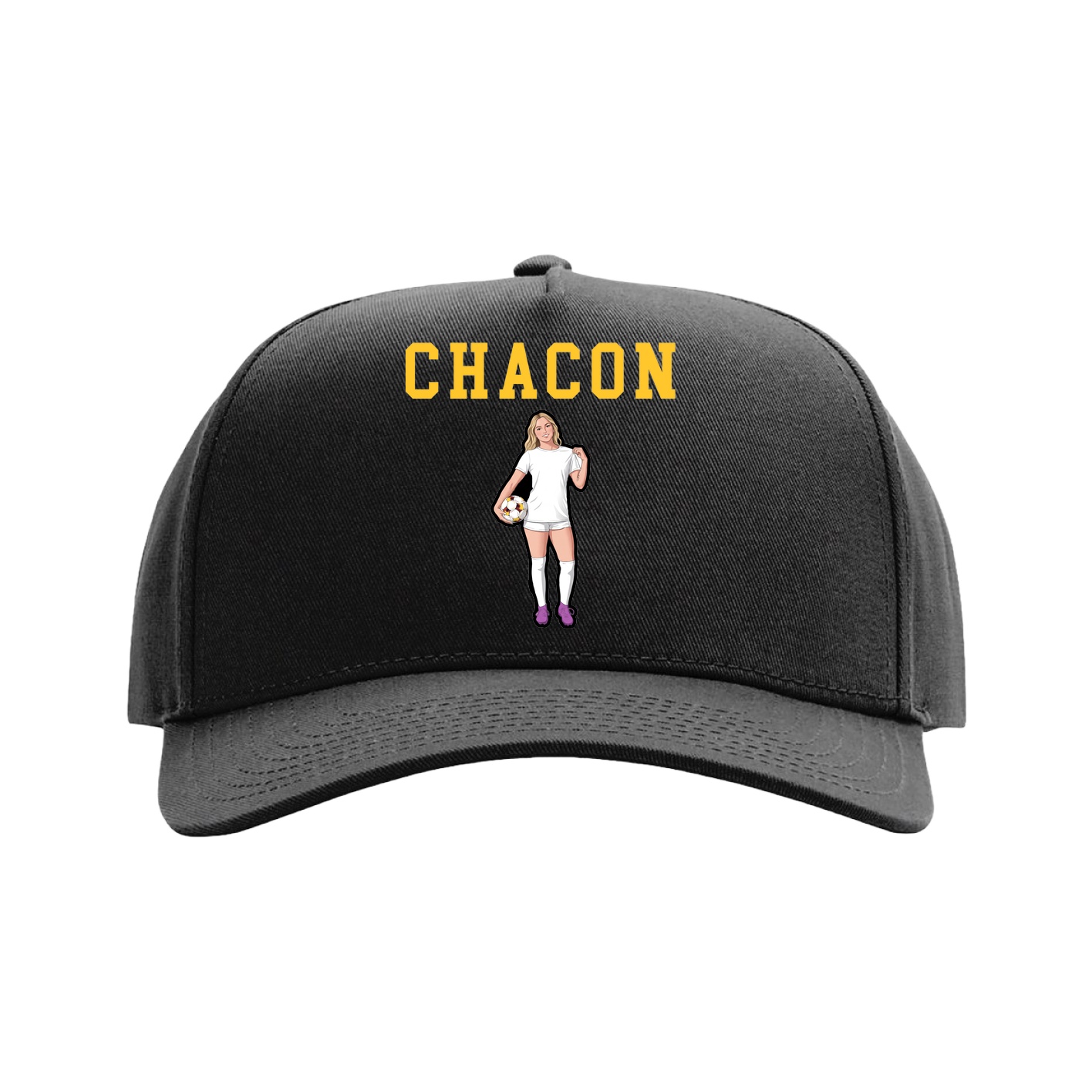 Full Fabric Five-Panel Champ Cap — Shirsey in Black