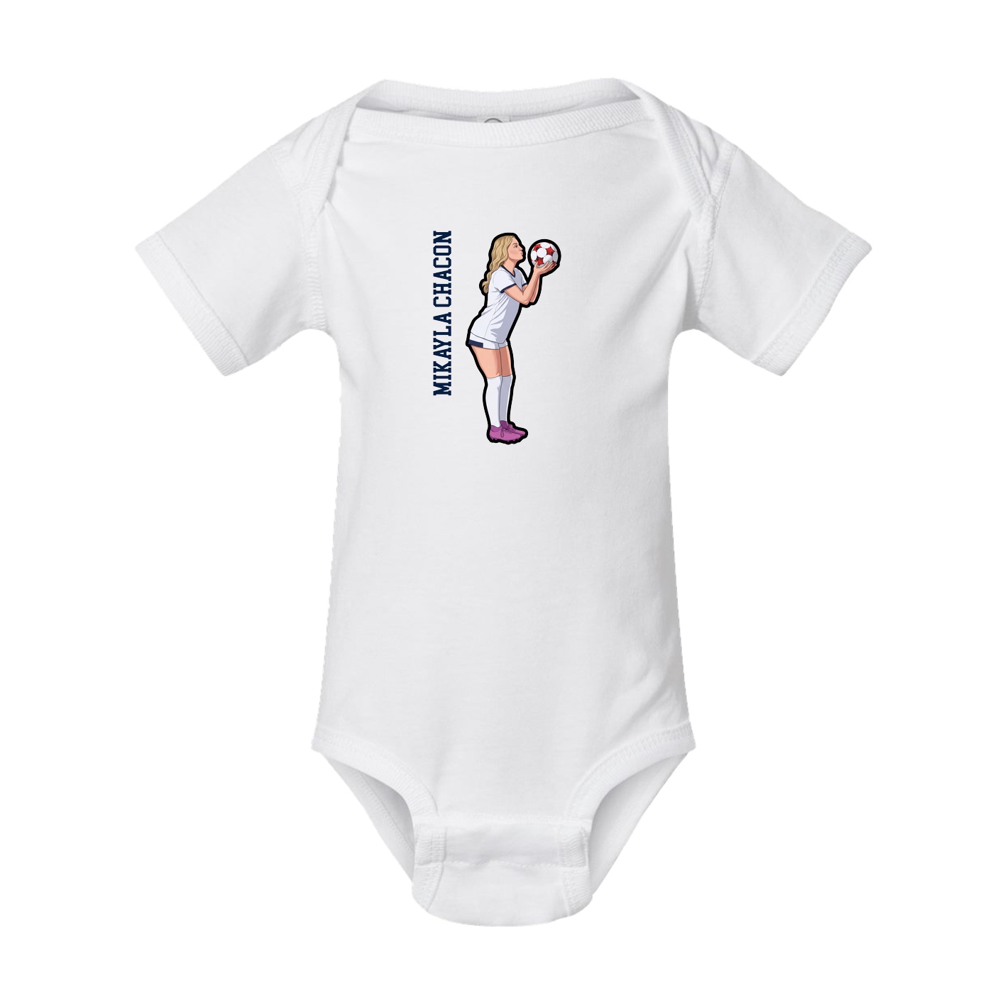 Baby Onesie — Name Vertical in White
